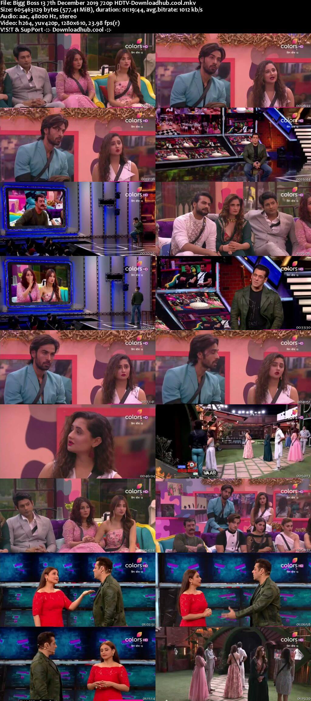 Bigg Boss 13 07 December 2019 Episode 68 HDTV 720p 480p