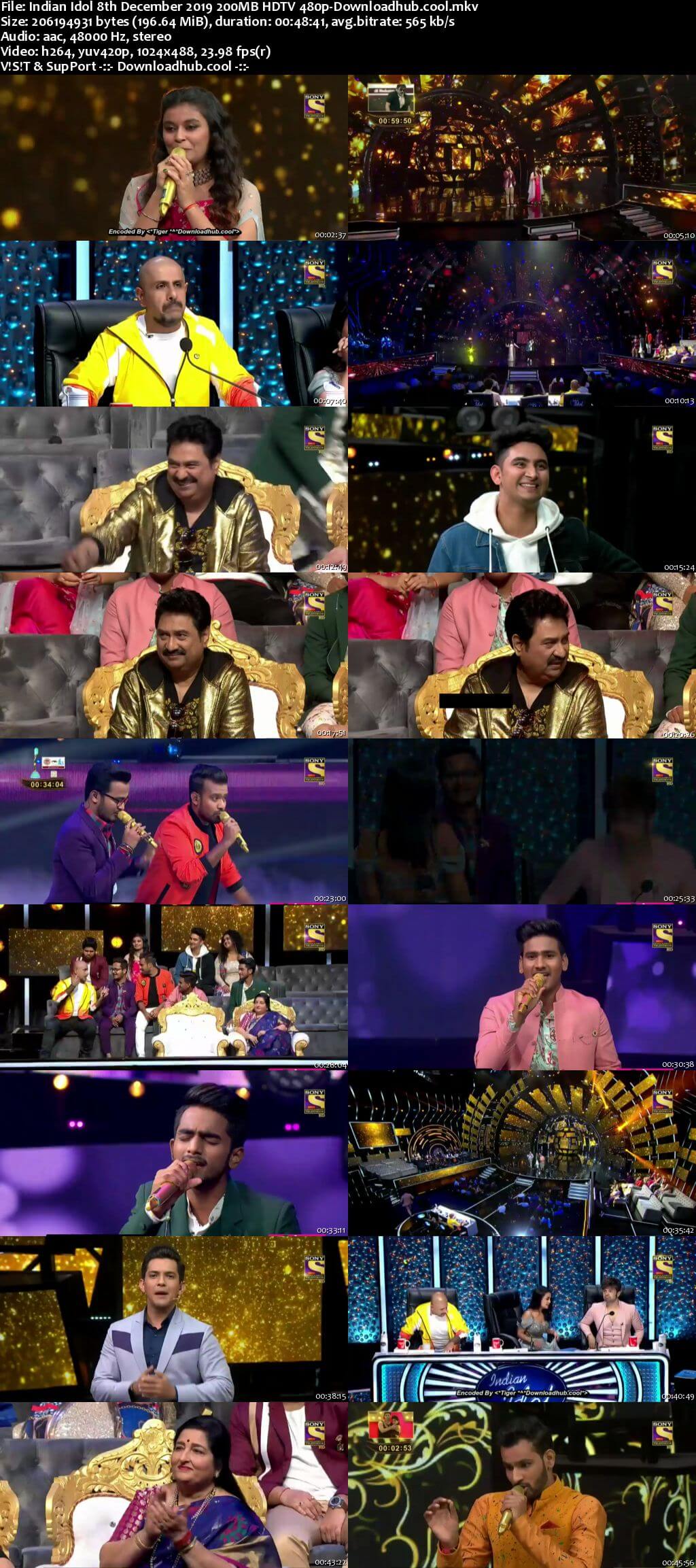 Indian Idol 08 December 2019 Episode 18 HDTV 480p