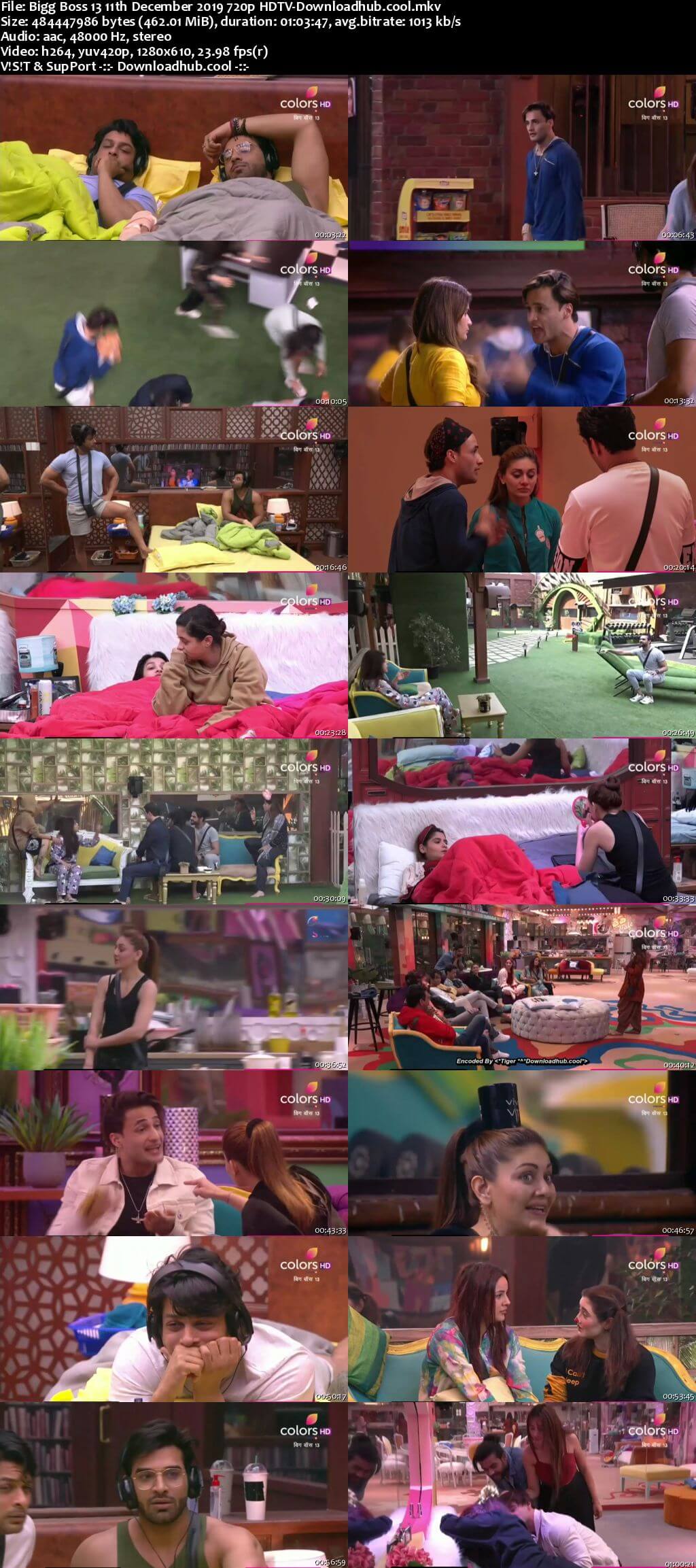 Bigg Boss 13 11 December 2019 Episode 72 HDTV 720p 480p