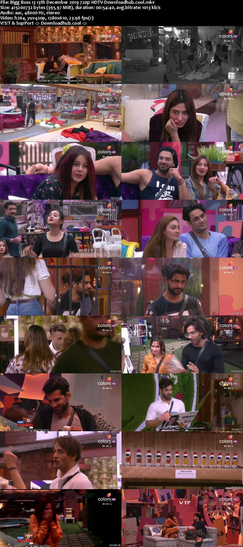 Bigg Boss 13 13 December 2019 Episode 74 HDTV 720p 480p