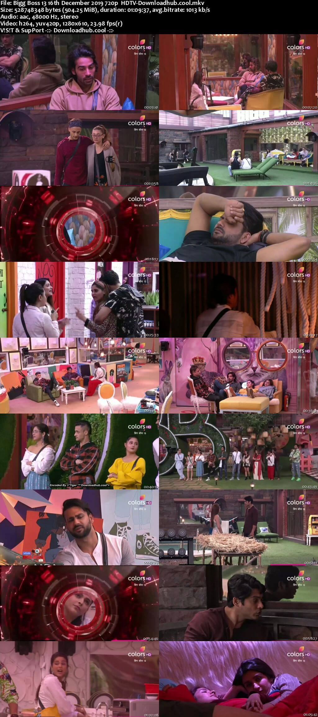 Bigg Boss 13 16 December 2019 Episode 77 HDTV 720p 480p