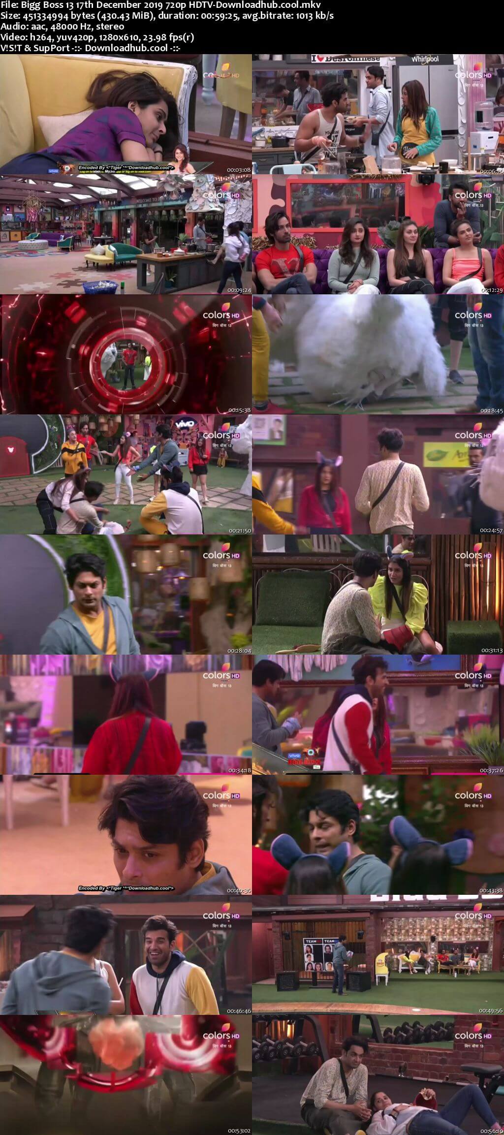 Bigg Boss 13 17 December 2019 Episode 78 HDTV 720p 480p