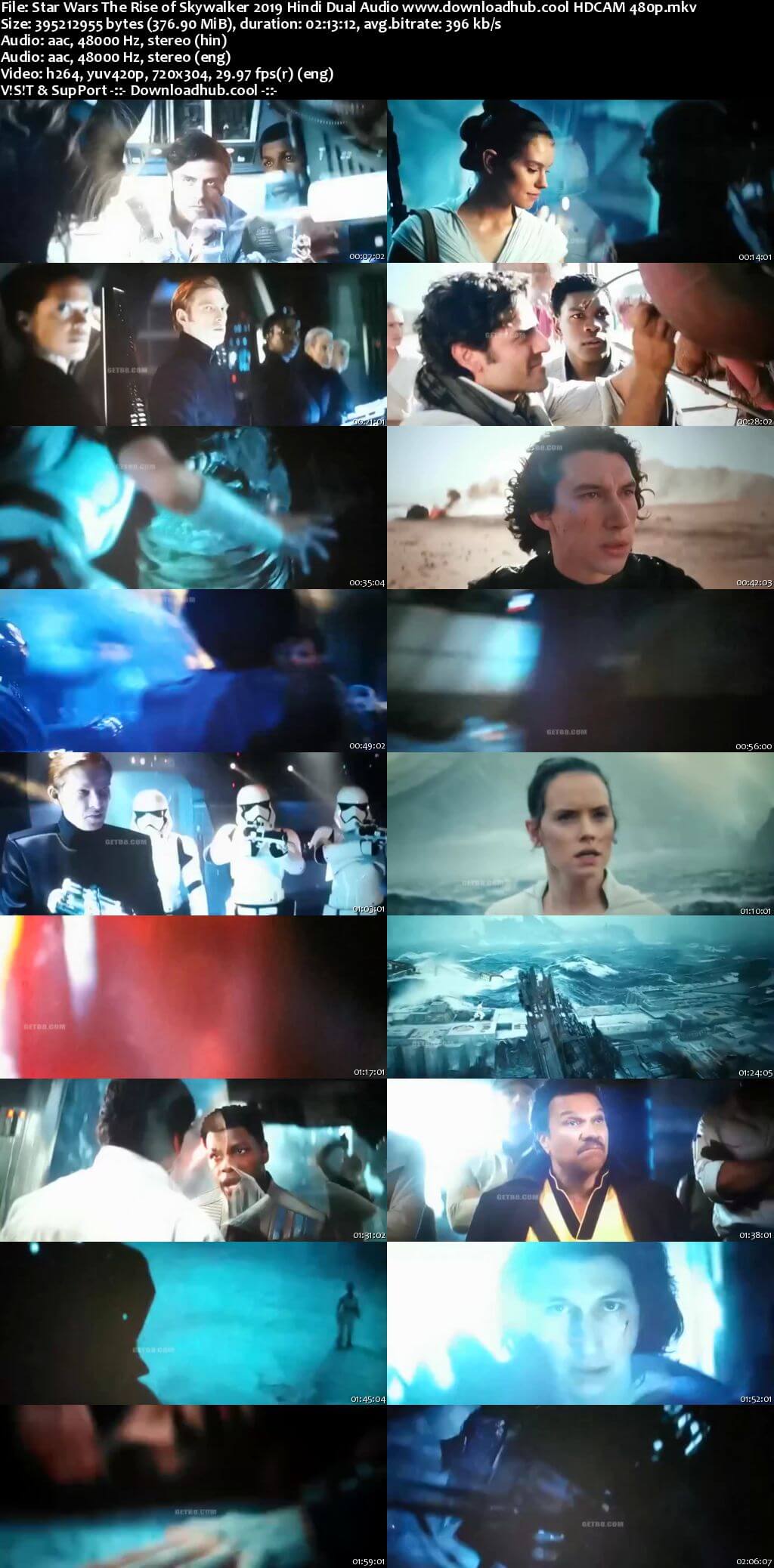 Star Wars The Rise of Skywalker 2019 Hindi Dual Audio 350MB HDCAM 480p