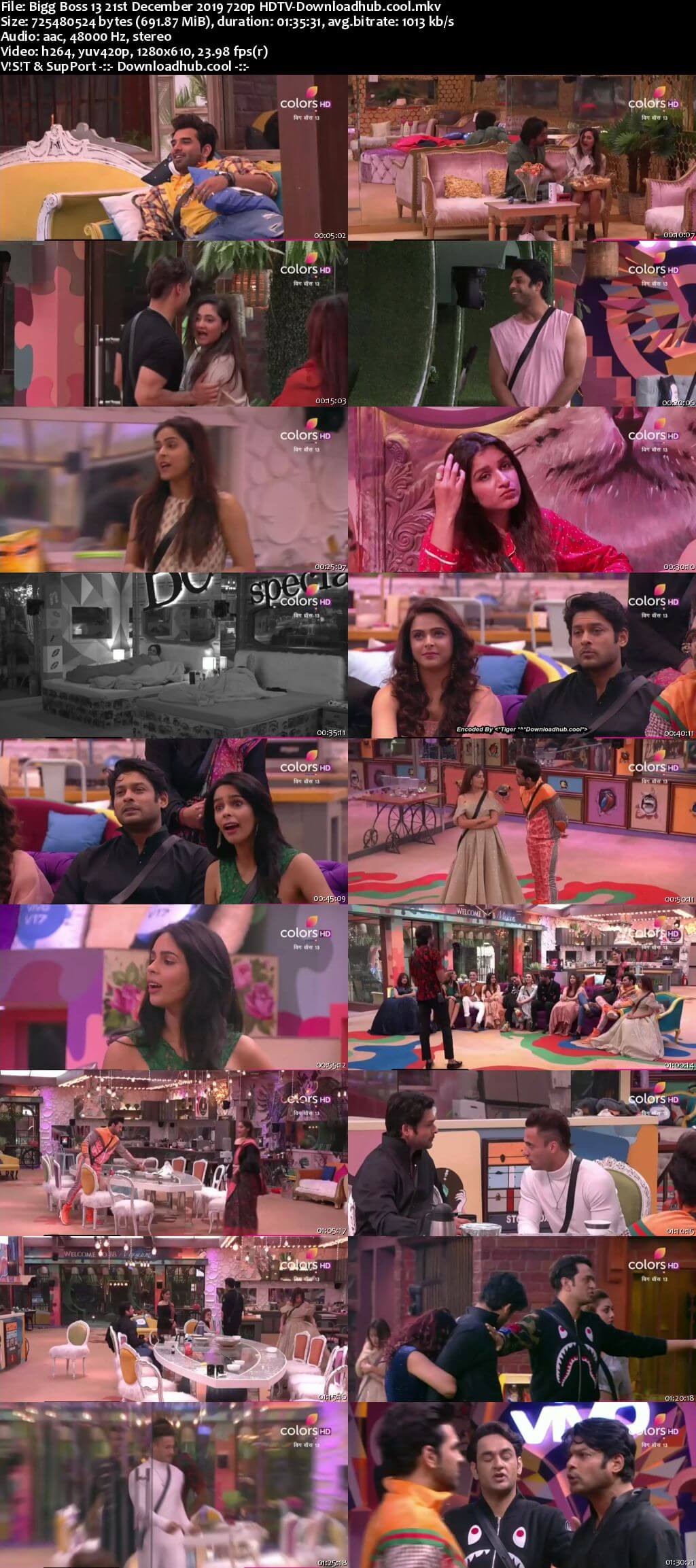 Bigg Boss 13 21 December 2019 Episode 82 HDTV 720p 480p