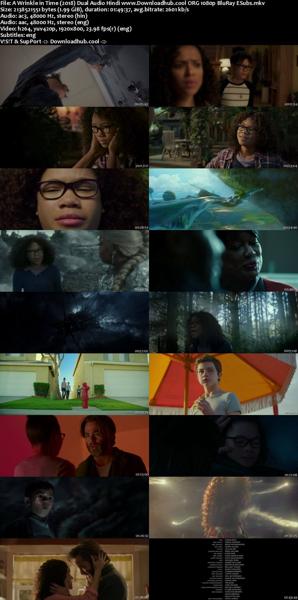 A Wrinkle in Time 2018 Hindi Dual Audio 1080p BluRay ESubs