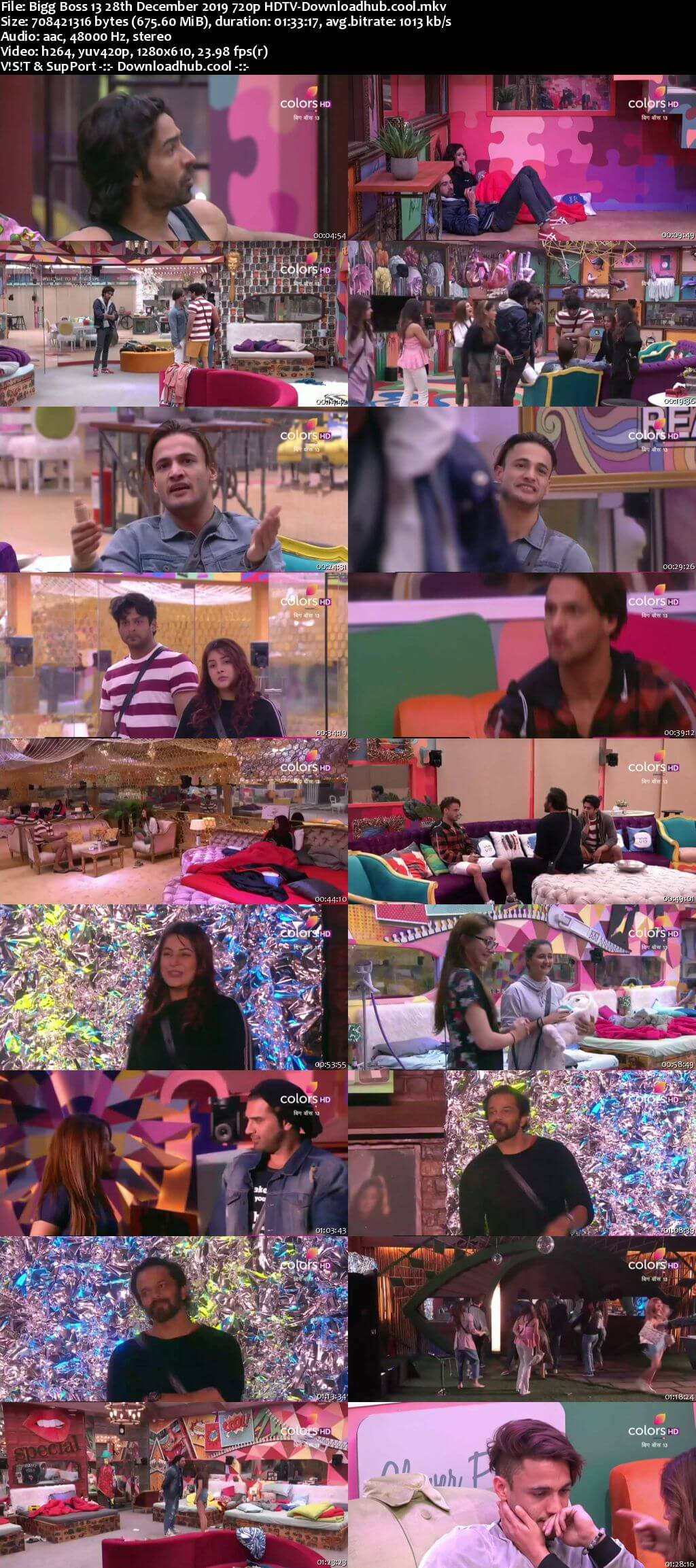 Bigg Boss 13 28 December 2019 Episode 89 HDTV 720p 480p