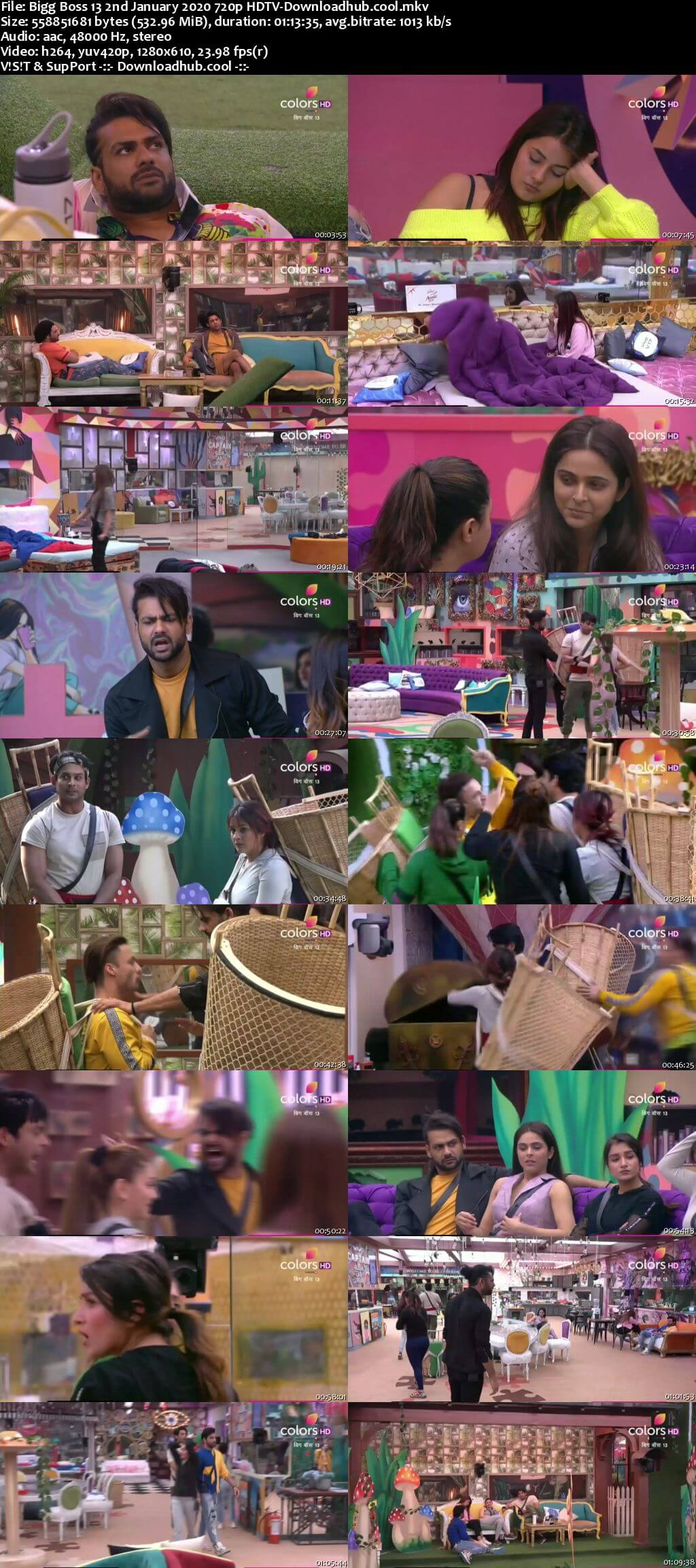 Bigg Boss 13 02 January 2020 Episode 94 HDTV 720p 480p