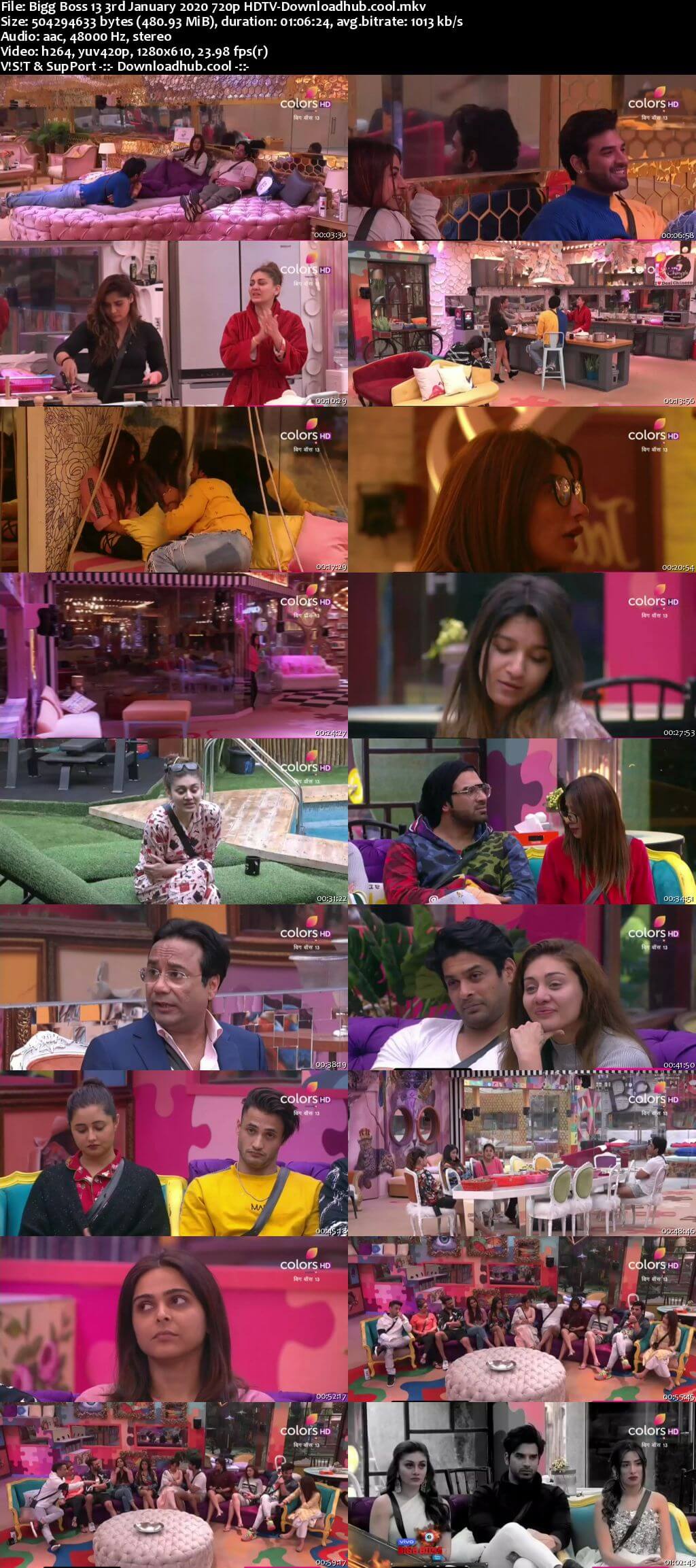 Bigg Boss 13 03 January 2020 Episode 95 HDTV 720p 480p