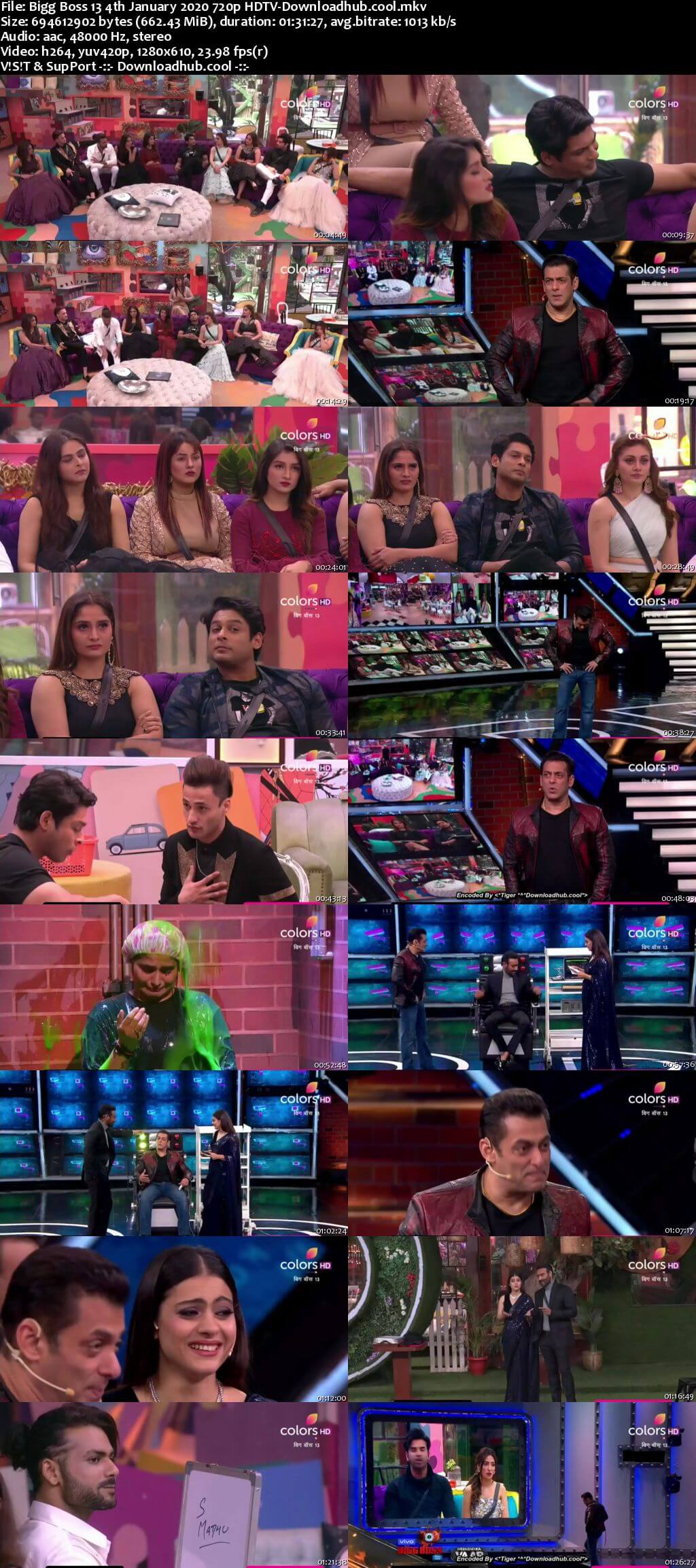 Bigg Boss 13 04 January 2020 Episode 96 HDTV 720p 480p