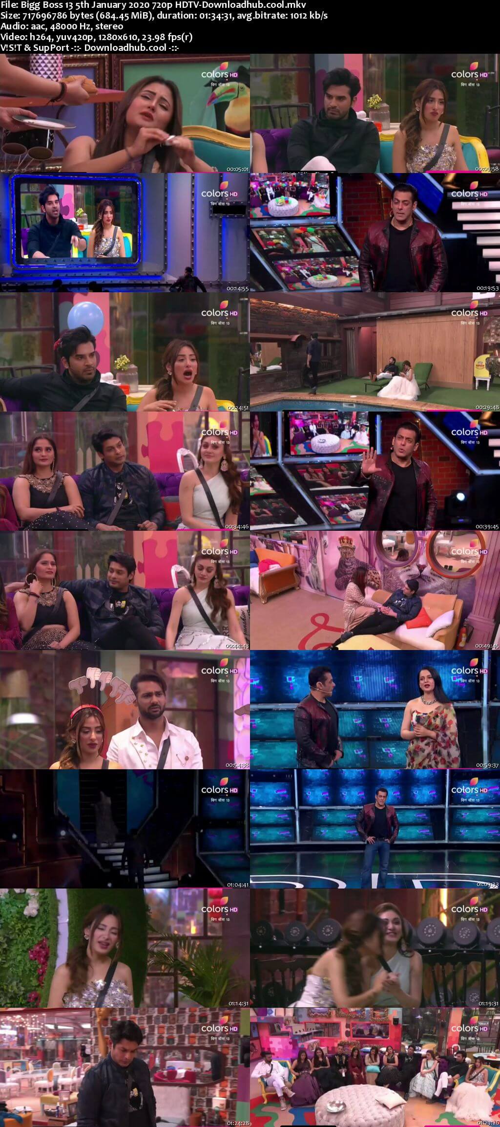 Bigg Boss 13 05 January 2020 Episode 97 HDTV 720p 480p