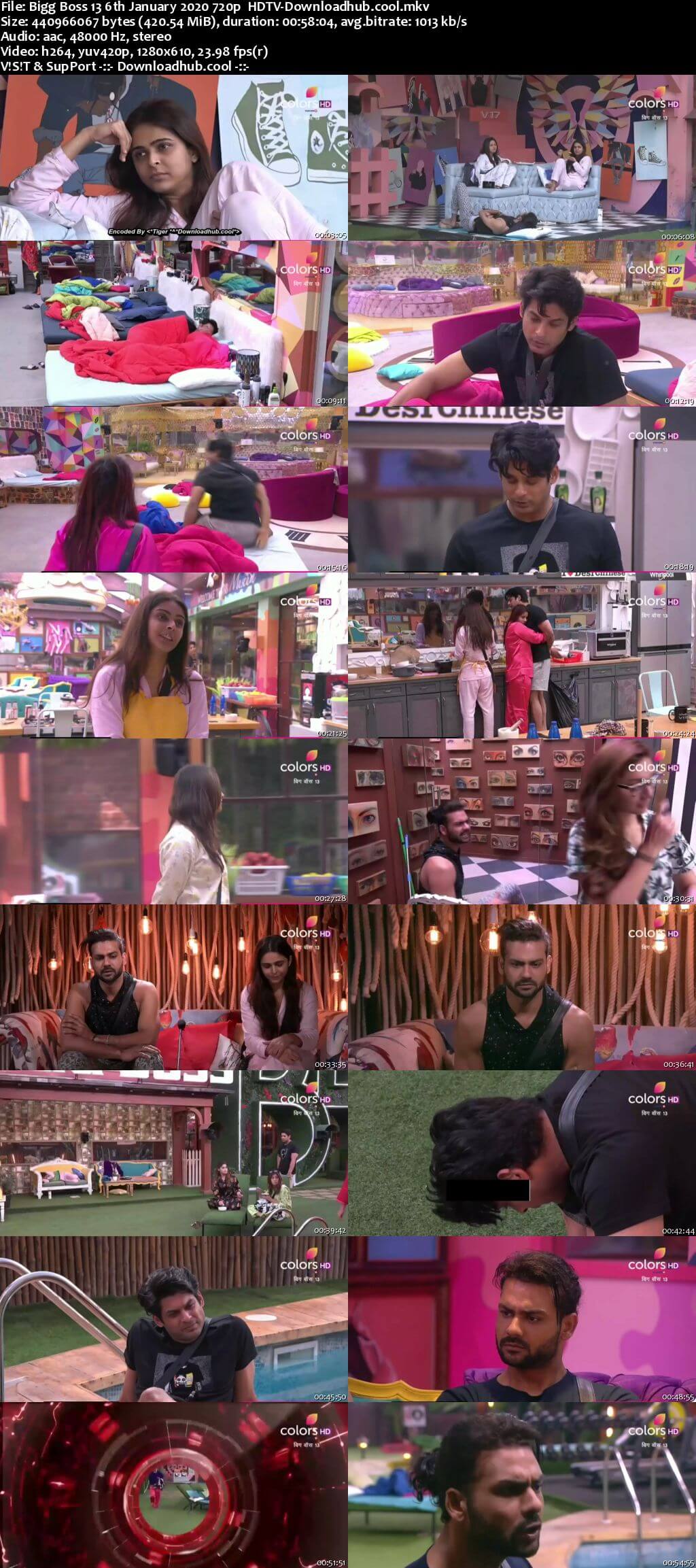 Bigg Boss 13 06 January 2020 Episode 98 HDTV 720p 480p