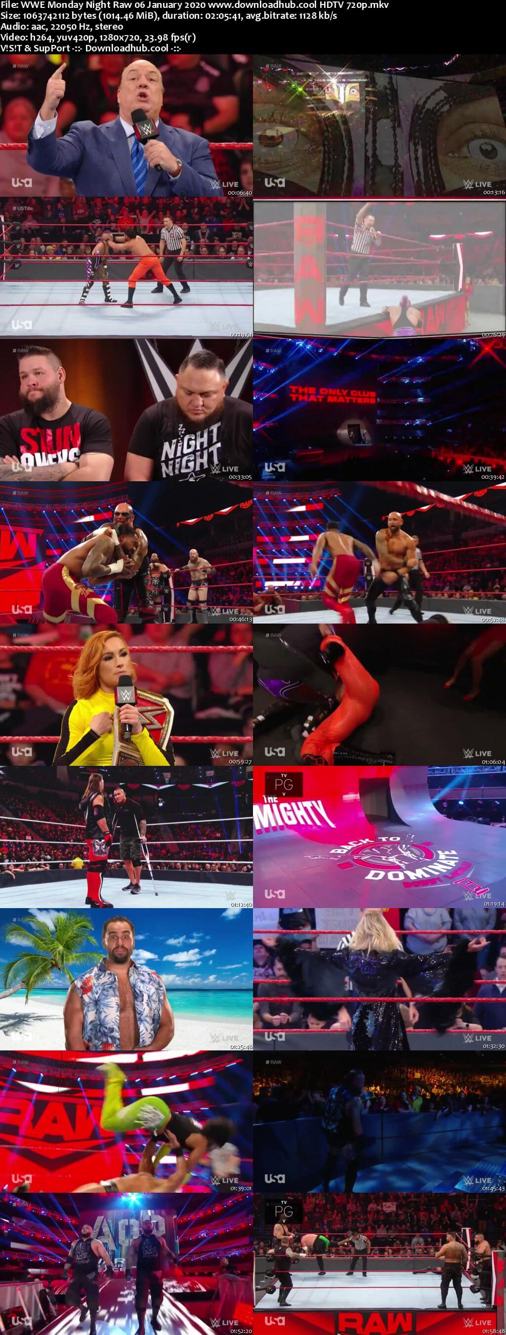 WWE Monday Night Raw 30th December 2019 720p 500MB HDTVRip 480p