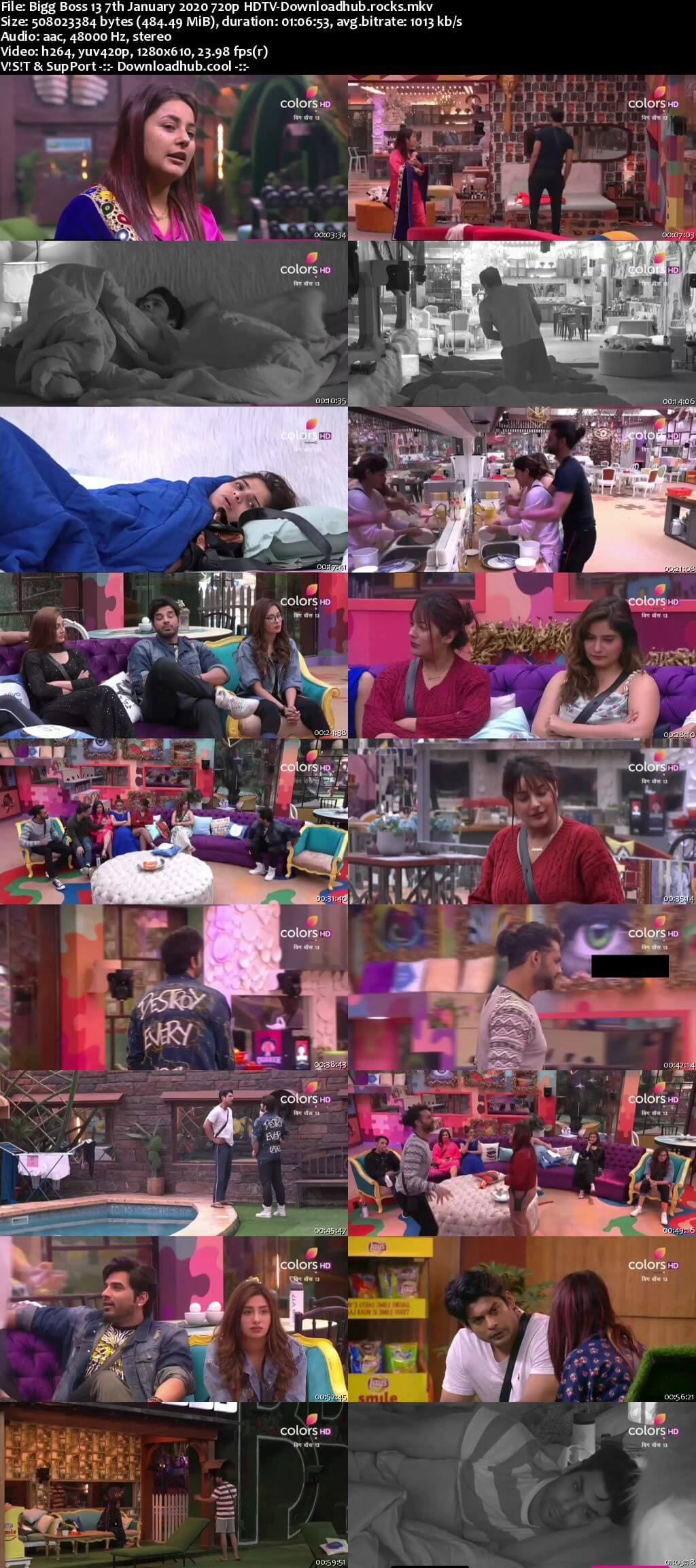 Bigg Boss 13 07 January 2020 Episode 99 HDTV 720p 480p