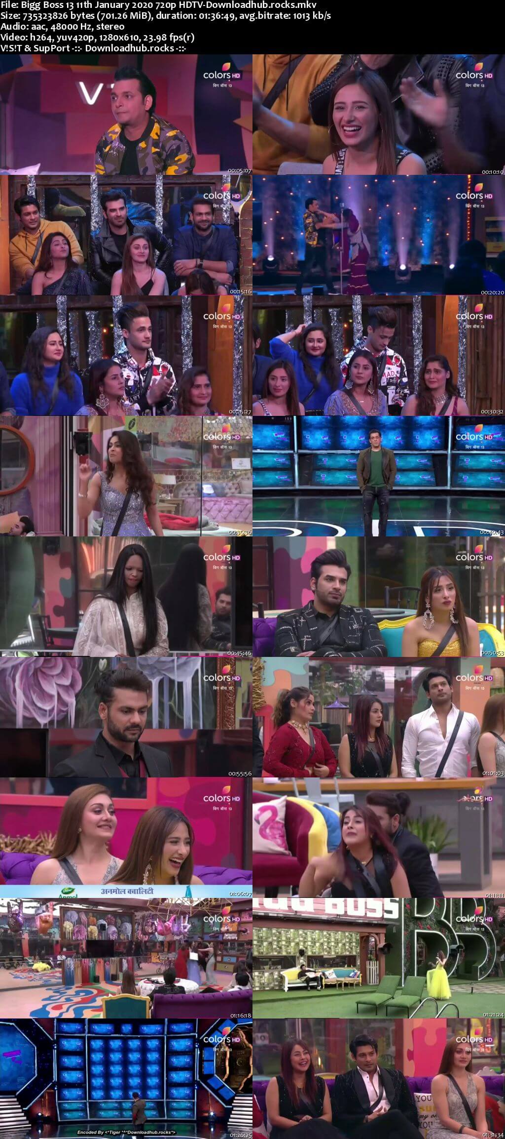 Bigg Boss 13 11 January 2020 Episode 103 HDTV 720p 480p