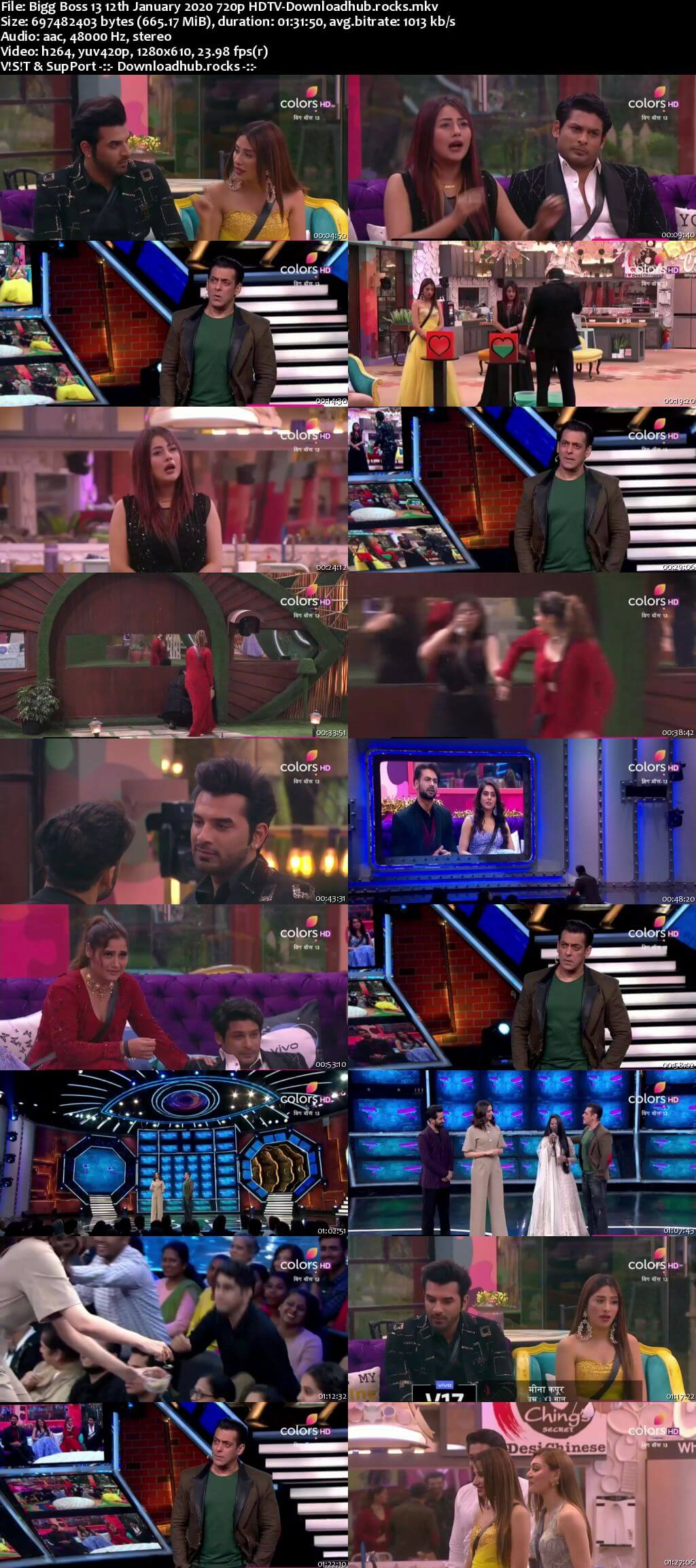 Bigg Boss 13 12 January 2020 Episode 104 HDTV 720p 480p