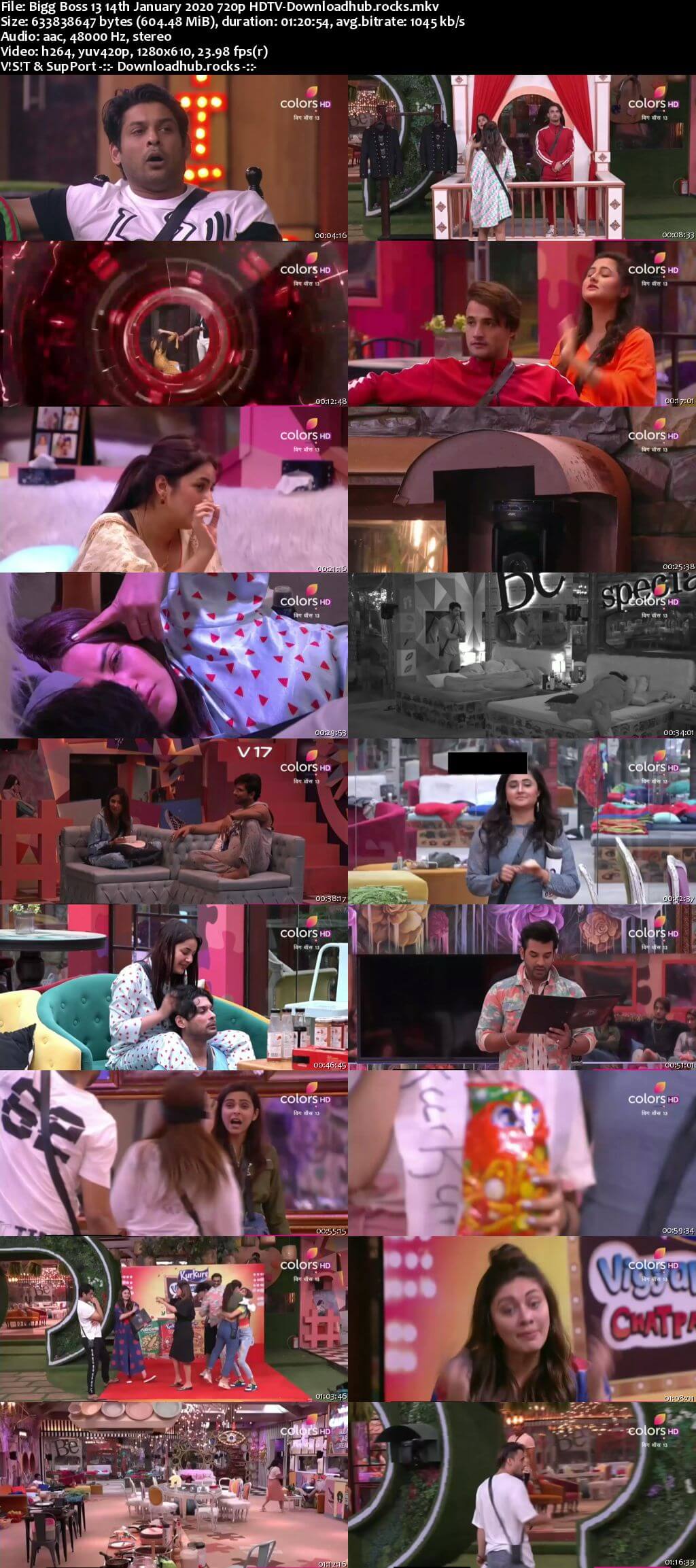 Bigg Boss 13 14 January 2020 Episode 106 HDTV 720p 480p