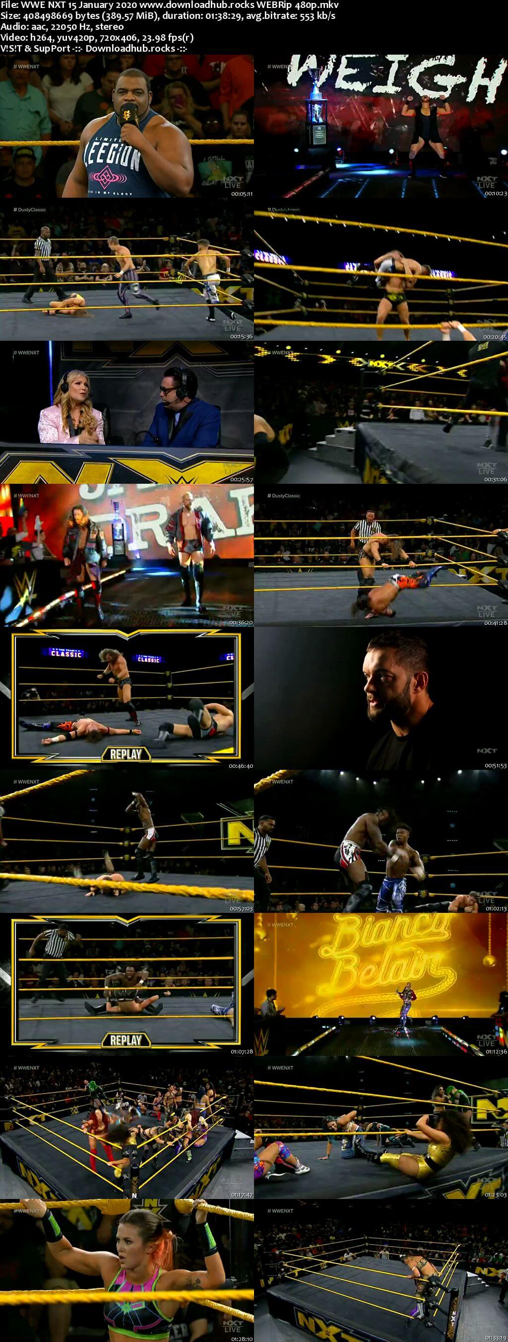 WWE NXT 15th January 2020 400MB HDTV 480p