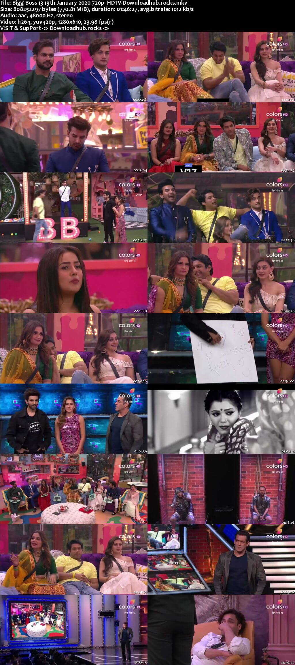 Bigg Boss 13 19 January 2020 Episode 111 HDTV 720p 480p