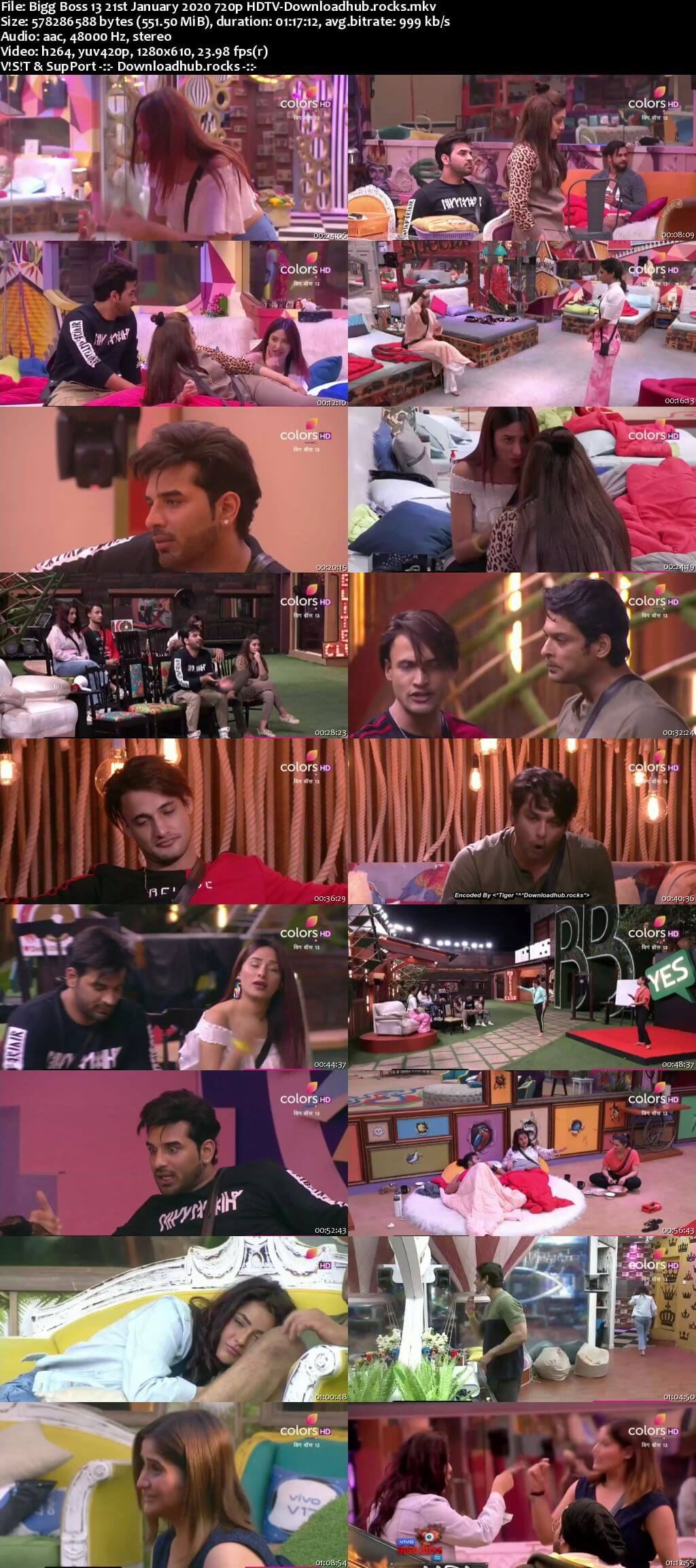 Bigg Boss 13 21 January 2020 Episode 113 HDTV 720p 480p