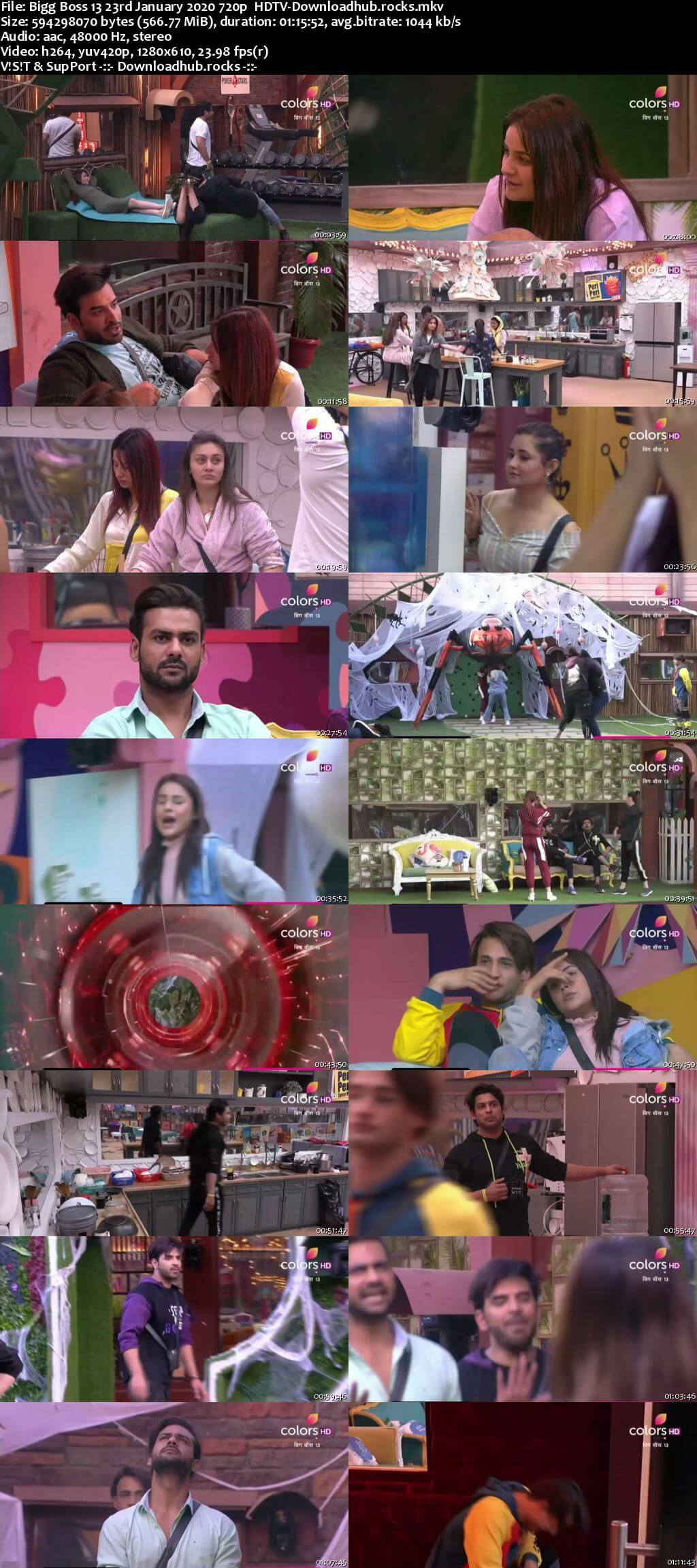 Bigg Boss 13 23 January 2020 Episode 115 HDTV 720p 480p