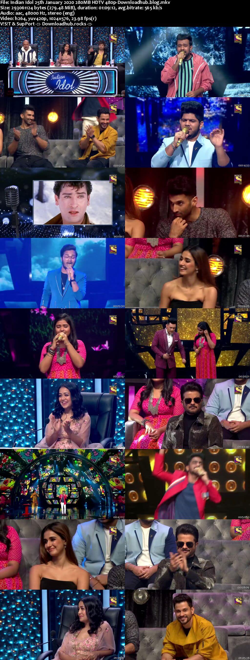 Indian Idol 25 January 2020 Episode 30 HDTV 480p