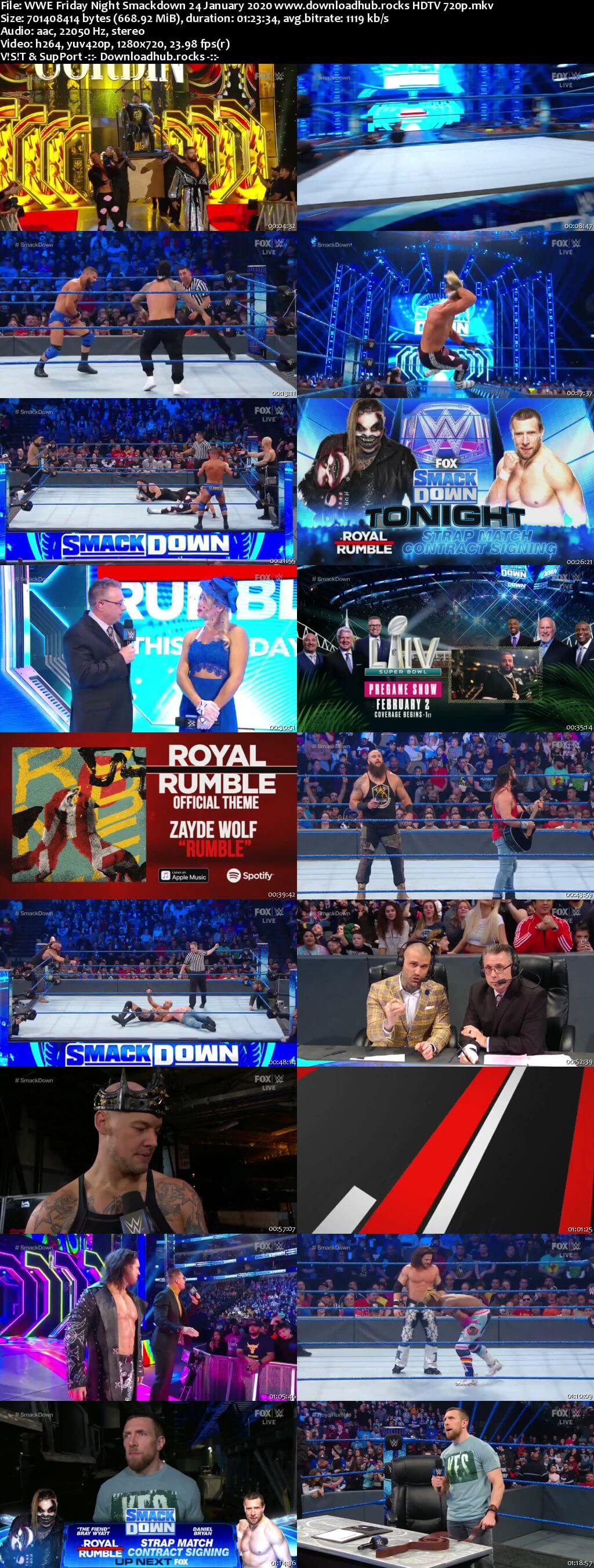 WWE Friday Night Smackdown 24th January 2020 720p 300MB HDTV 480p