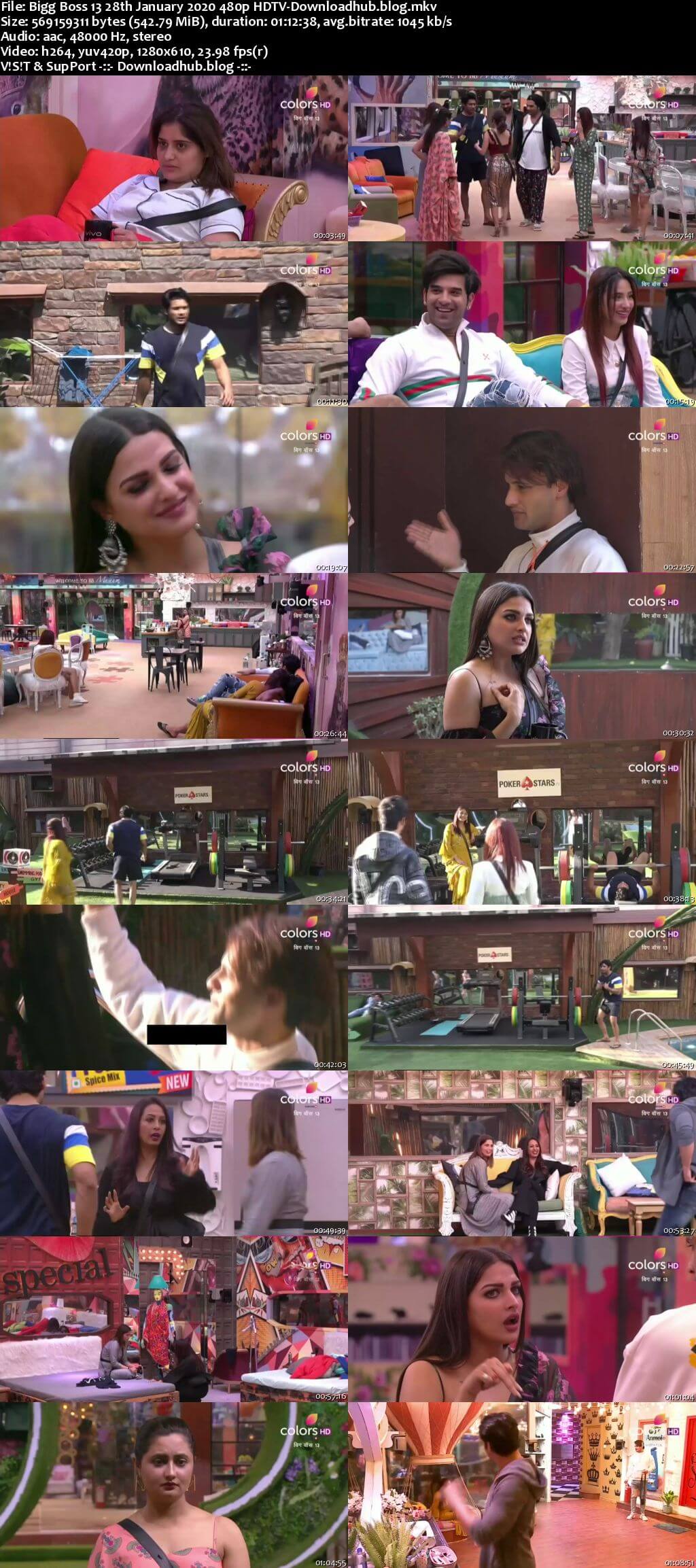 Bigg Boss 13 28 January 2020 Episode 120 HDTV 720p 480p