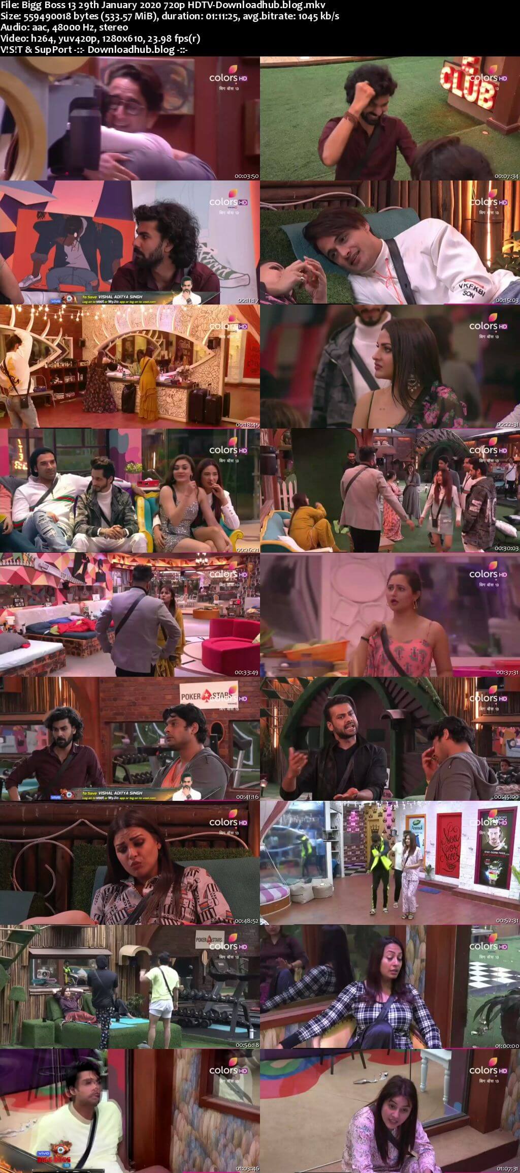 Bigg Boss 13 29 January 2020 Episode 121 HDTV 720p 480p