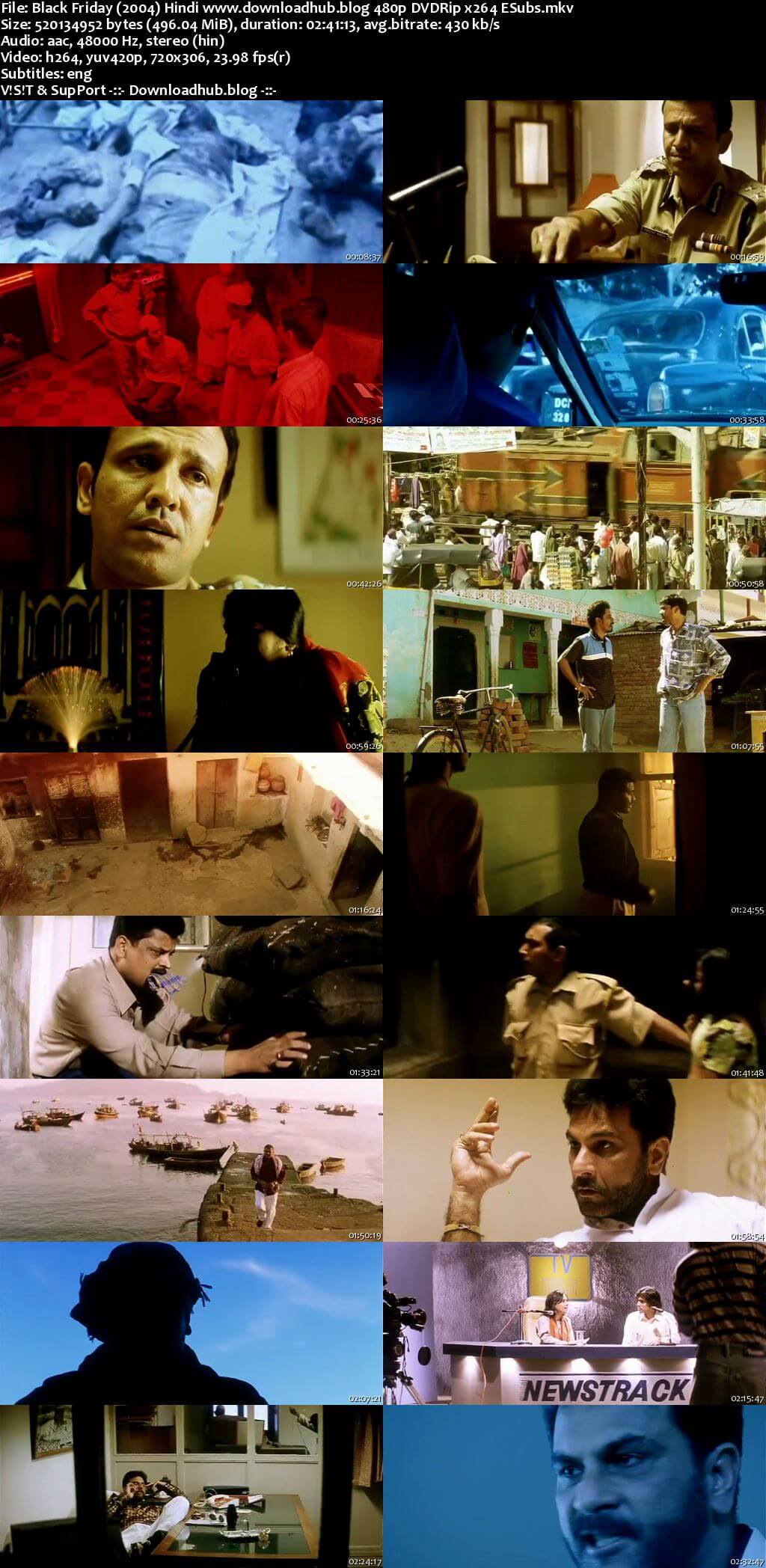 Black Friday 2004 Hindi 500MB DVDRip 480p ESubs