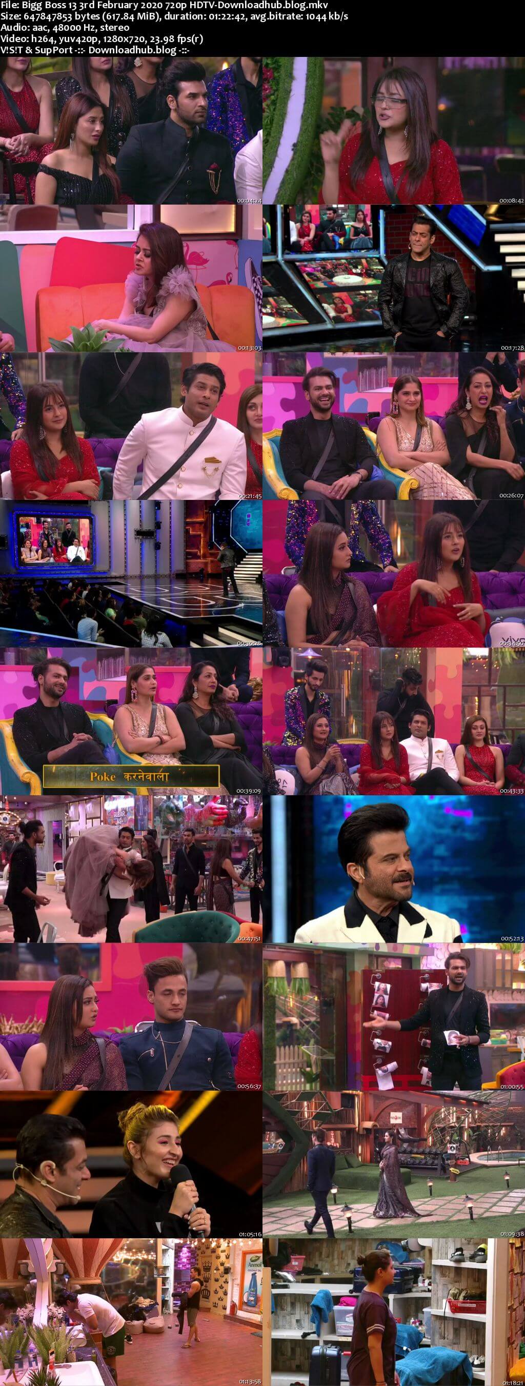 Bigg Boss 13 03 February 2020 Episode 126 HDTV 720p 480p