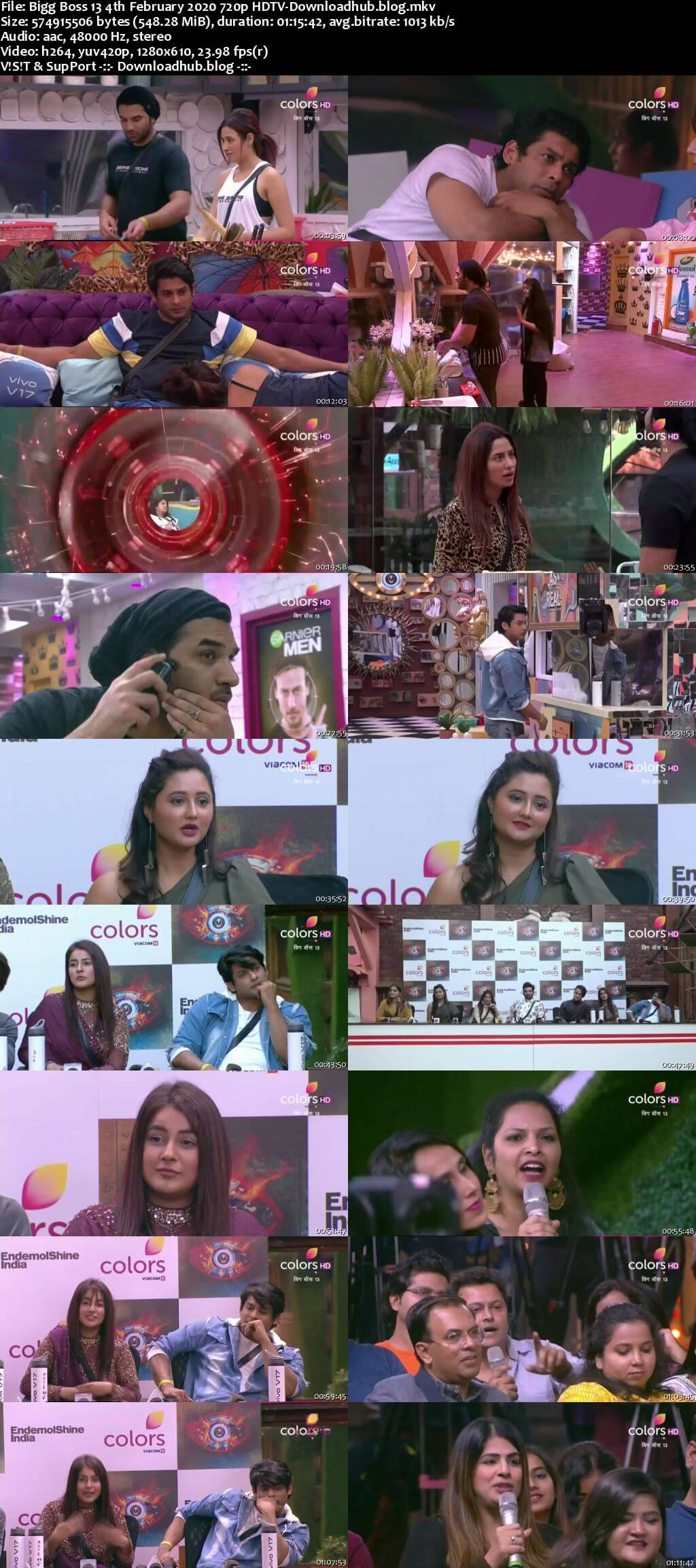 Bigg Boss 13 04 February 2020 Episode 127 HDTV 720p 480p