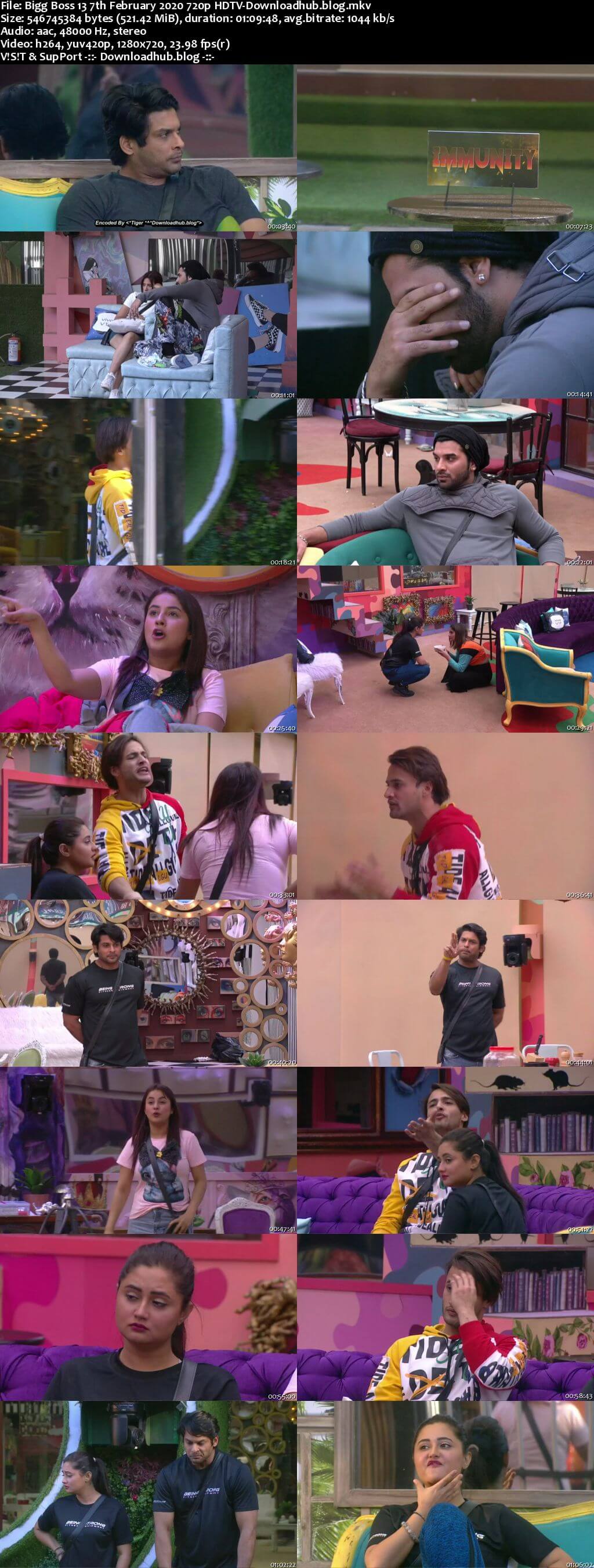 Bigg Boss 13 07 February 2020 Episode 130 HDTV 720p 480p