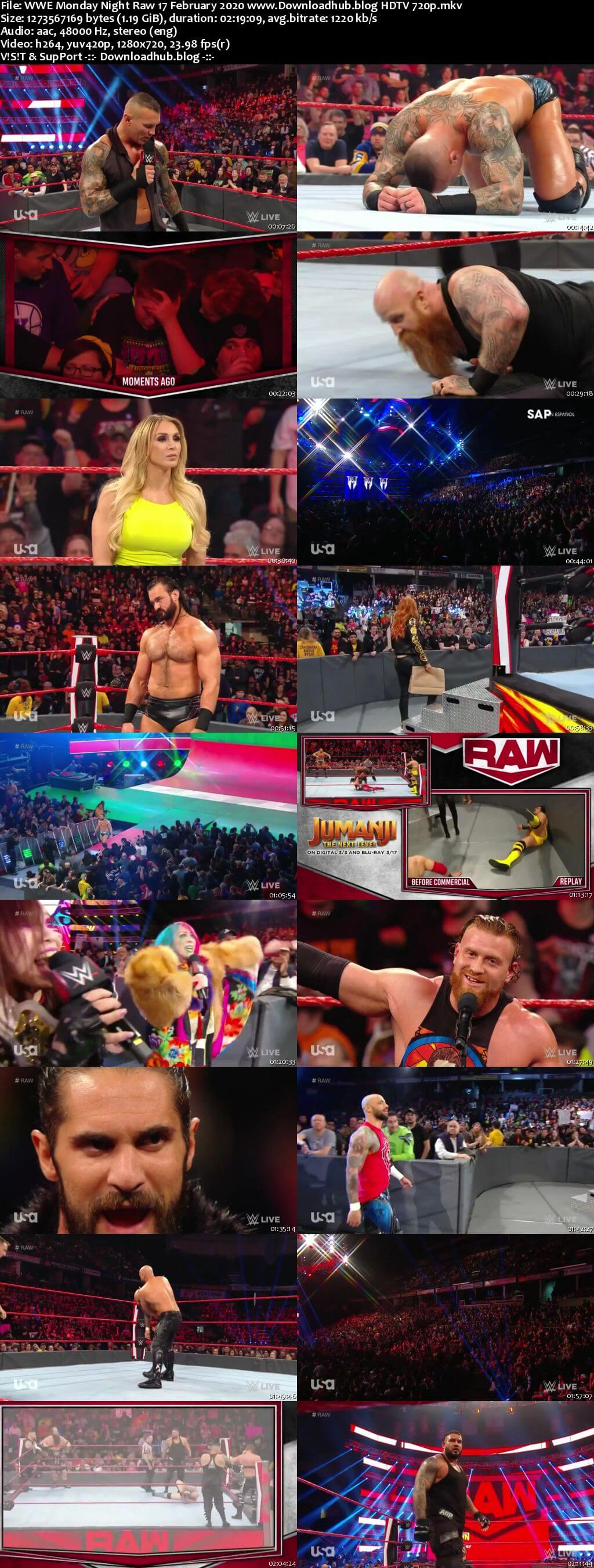 WWE Monday Night Raw 17th February 2020 720p 500MB HDTVRip 480p