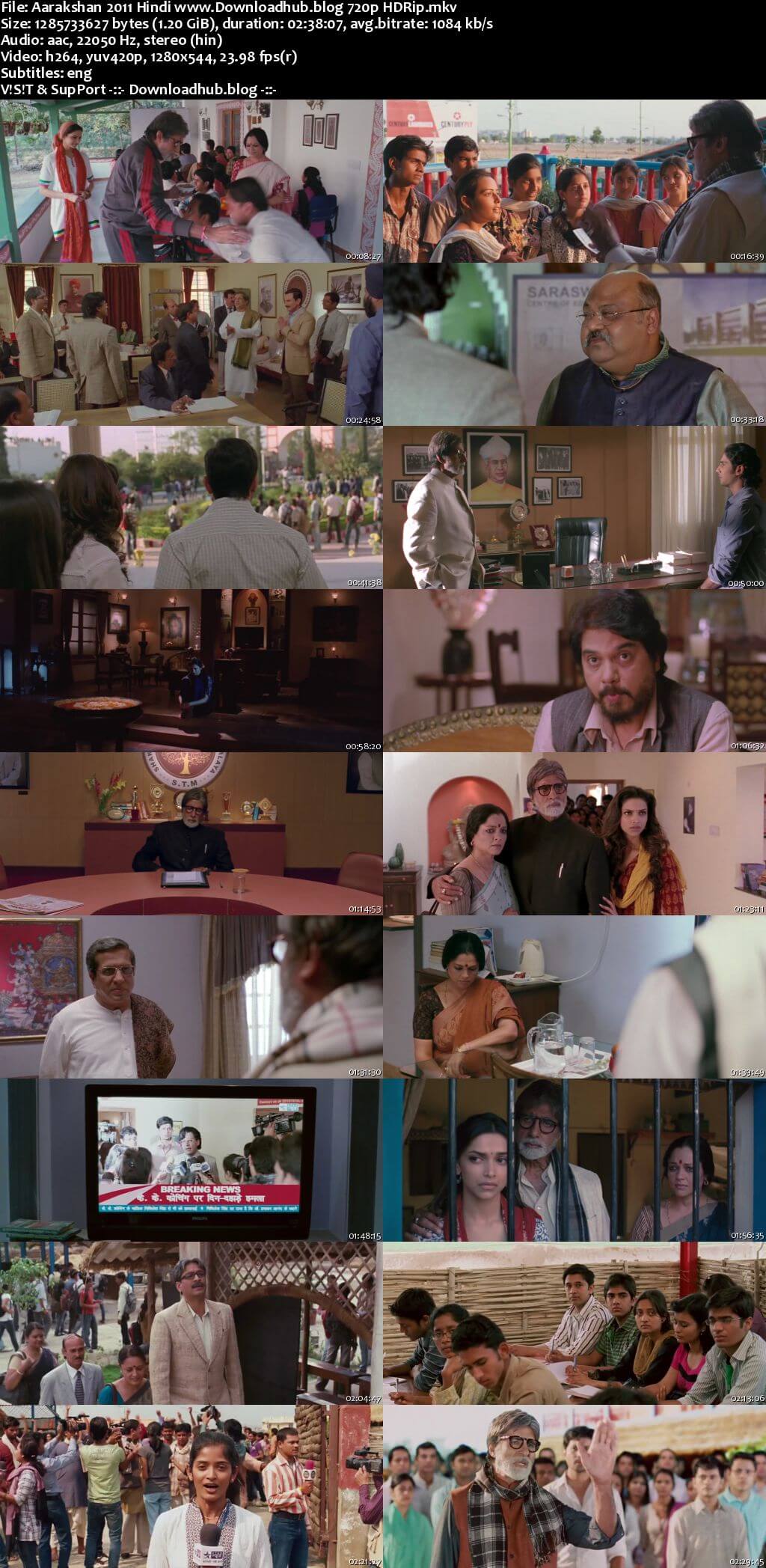 Aarakshan 2011 Hindi 720p HDRip ESubs