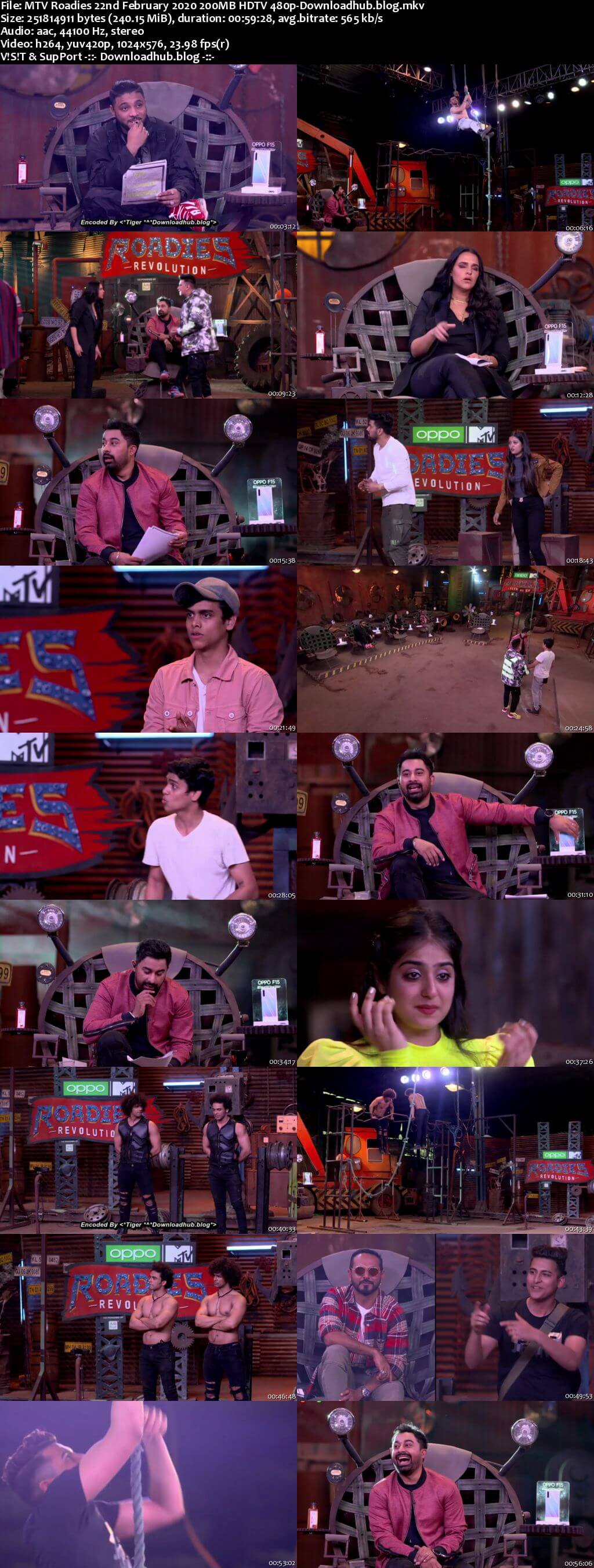 MTV Roadies 22nd February 2020 200MB HDTV 480p