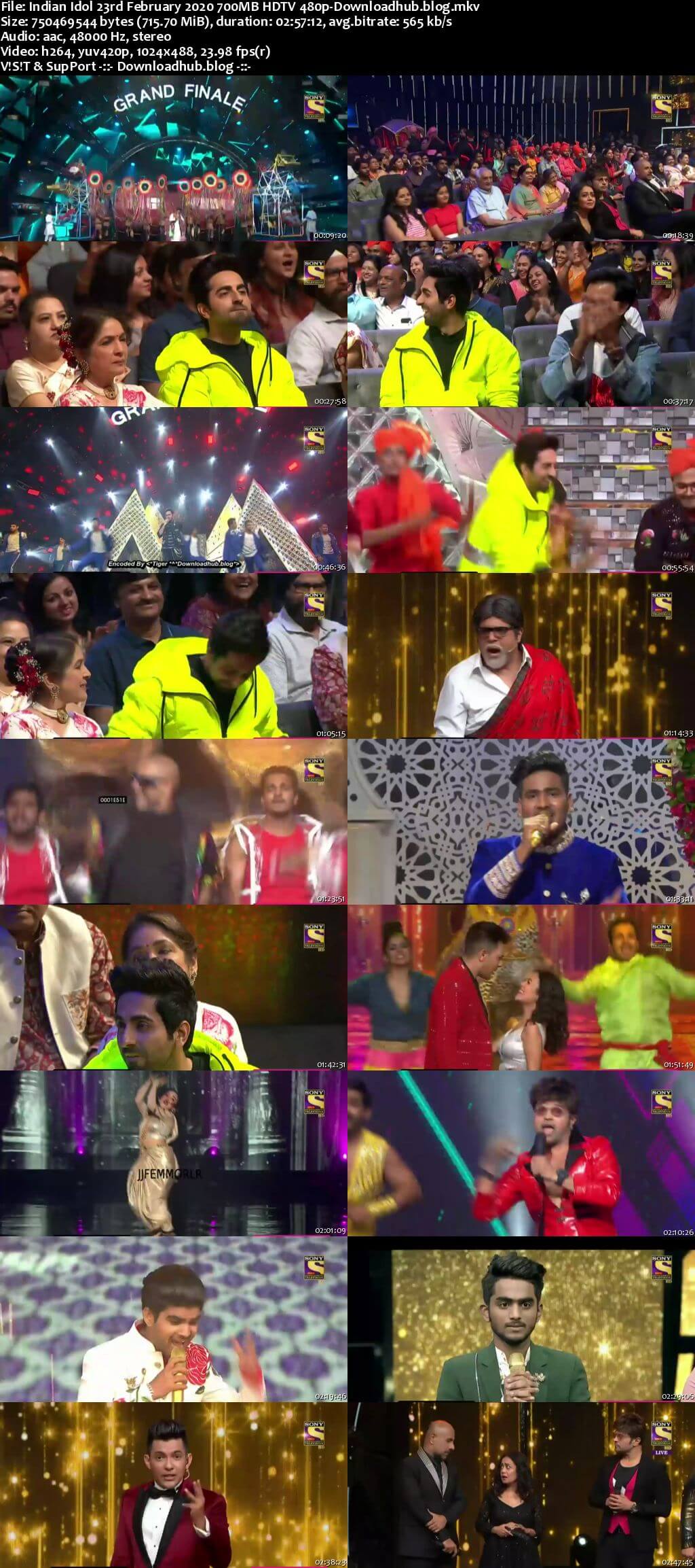 Indian Idol 23 February 2020 Finale Episode HDTV 480p