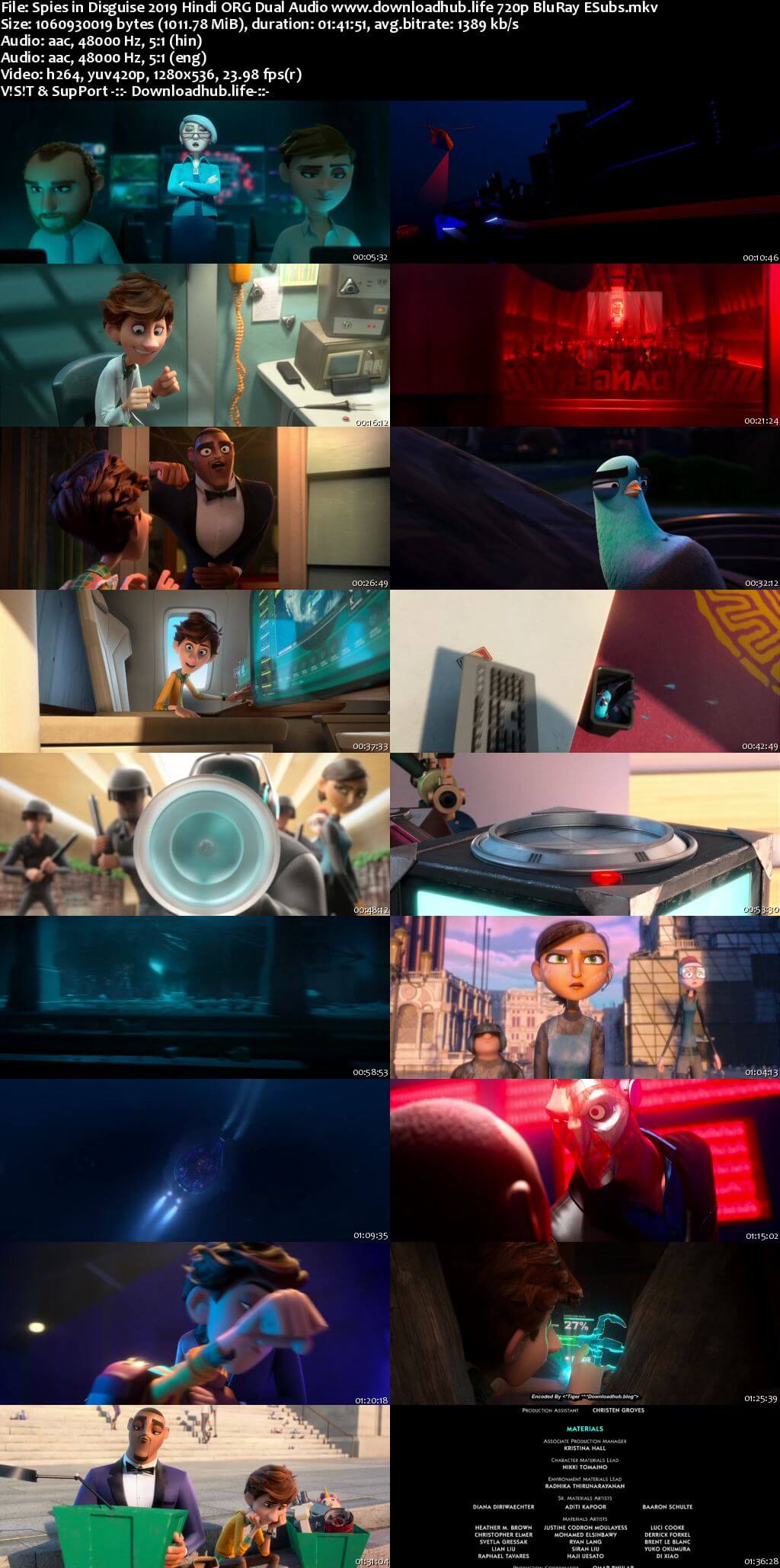 Spies in Disguise 2019 Hindi ORG Dual Audio 720p BluRay ESubs