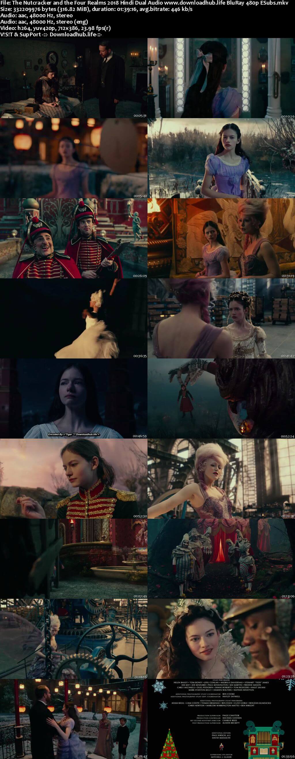 The Nutcracker and the Four Realms 2018 Hindi Dual Audio 300MB BluRay 480p ESubs