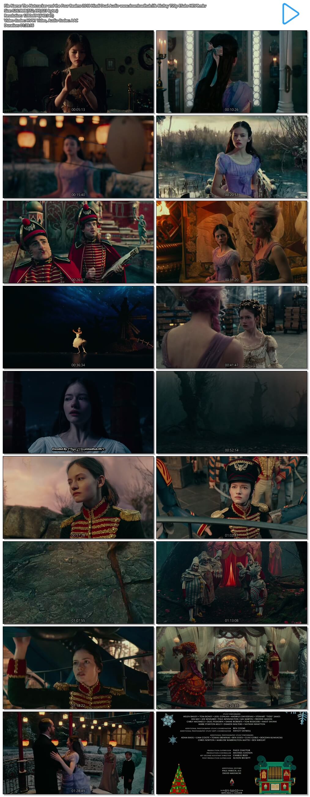 The Nutcracker and the Four Realms 2018 Hindi Dual Audio 500MB BluRay 720p ESubs HEVC