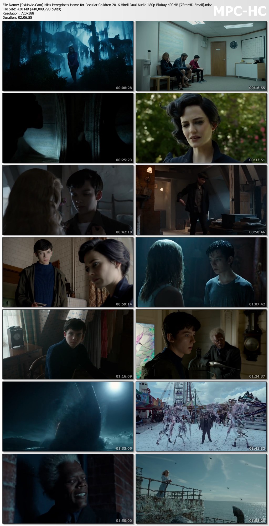 Miss Peregrine's Home for Peculiar Children 2016 Hindi Dual Audio 480p BluRay x264 400MB