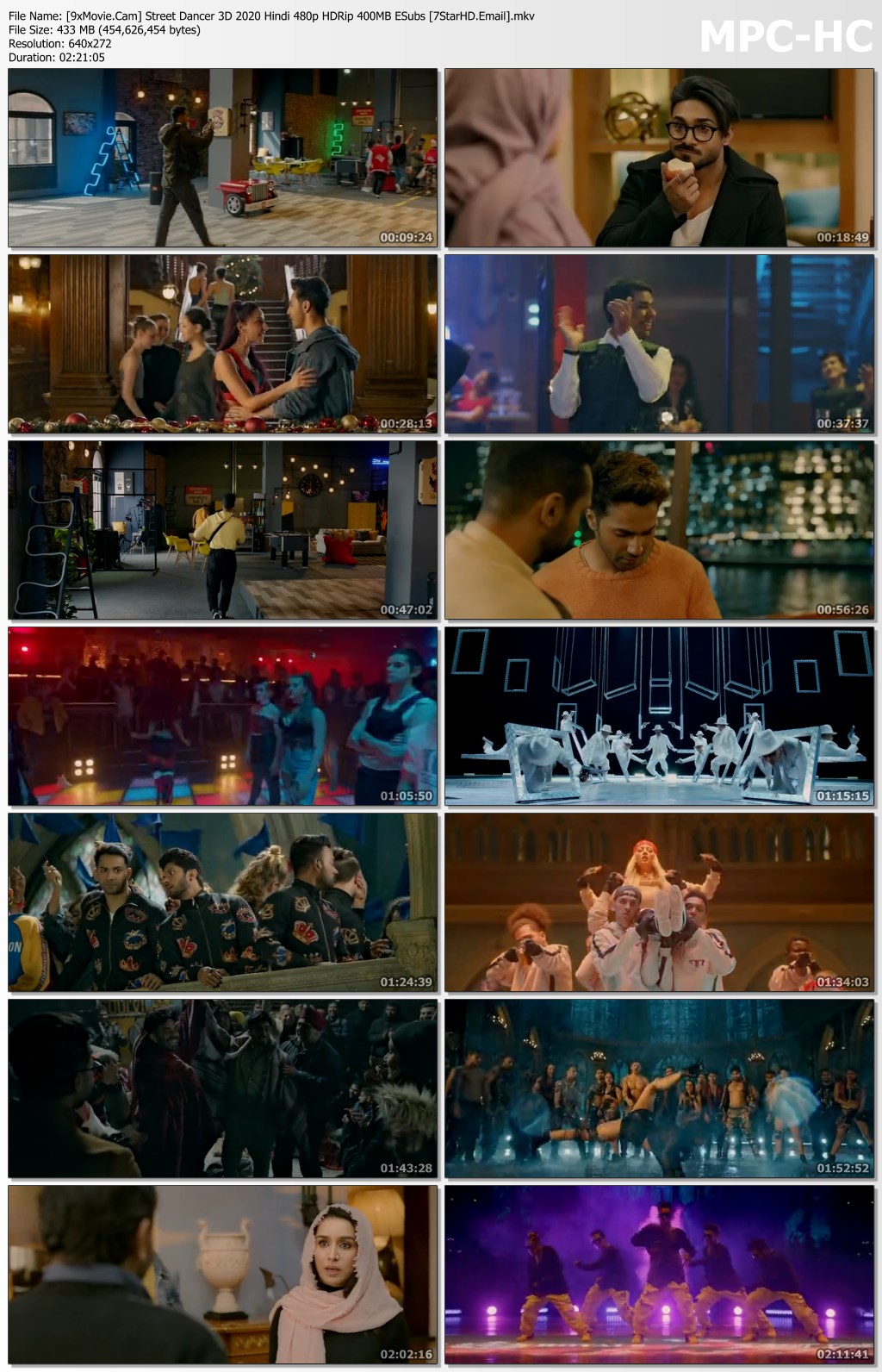 Street Dancer 3D 2020 Hindi 480p HDRip x264 400MB ESubs