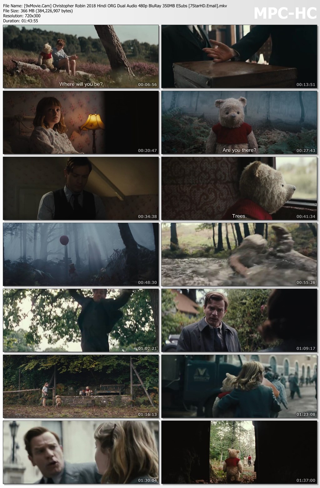 Christopher Robin 2018 Hindi ORG Dual Audio 480p BluRay x264 350MB ESubs