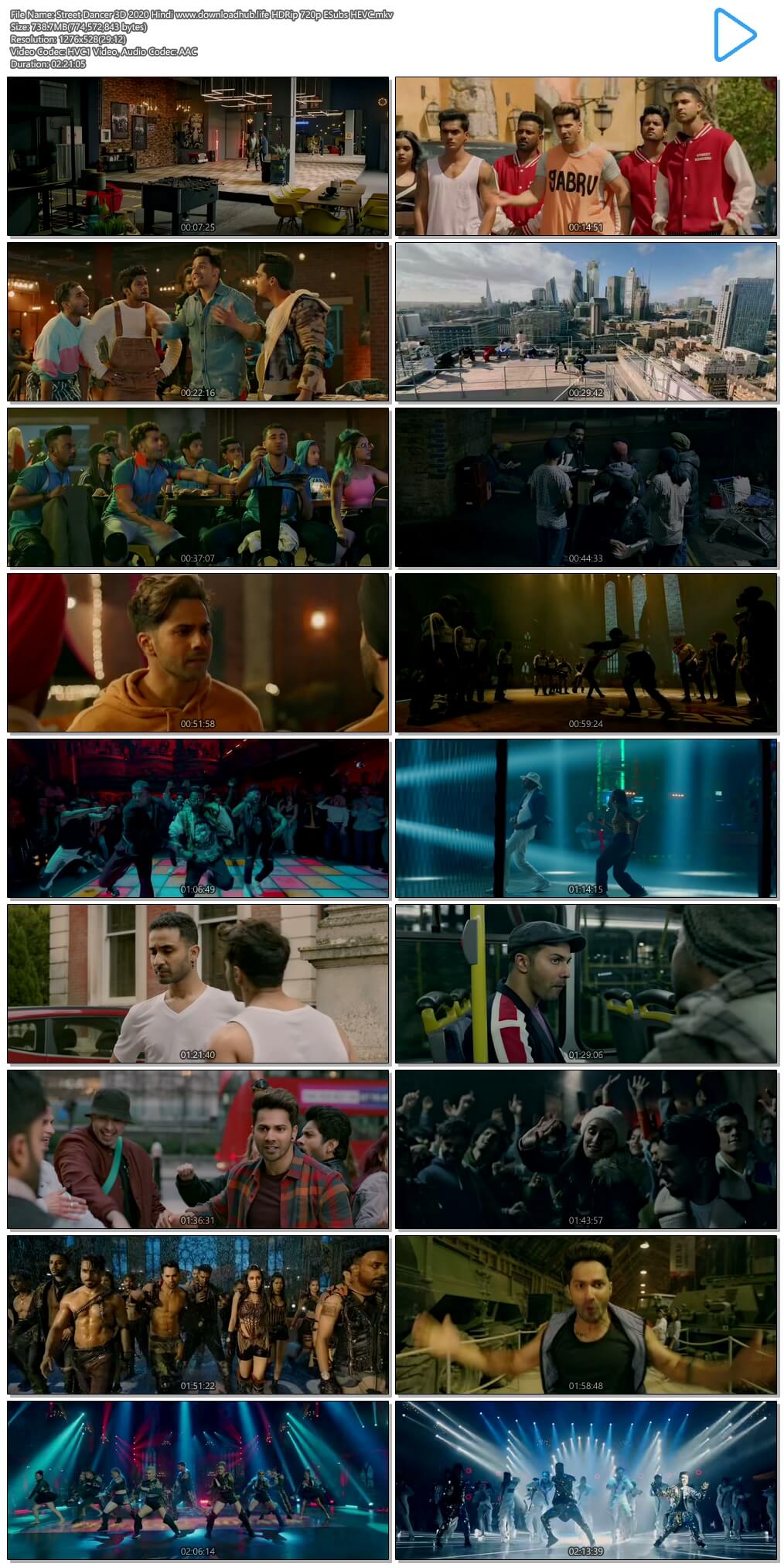 Street Dancer 3D 2020 Hindi 700MB HDRip 720p ESubs HEVC