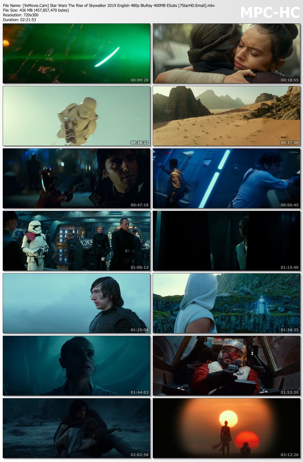 Star Wars The Rise of Skywalker 2019 English 480p BluRay x264 400MB ESubs