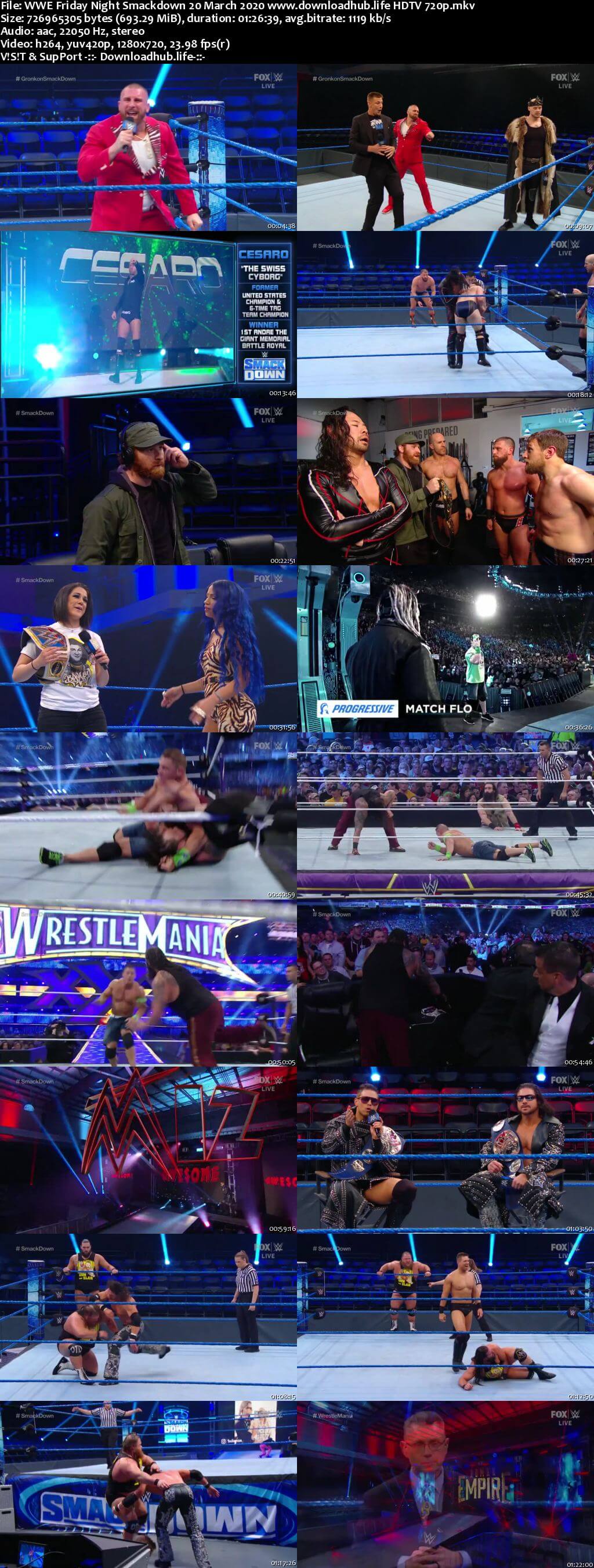 WWE Friday Night Smackdown 20th March 2020 720p 300MB HDTV 480p