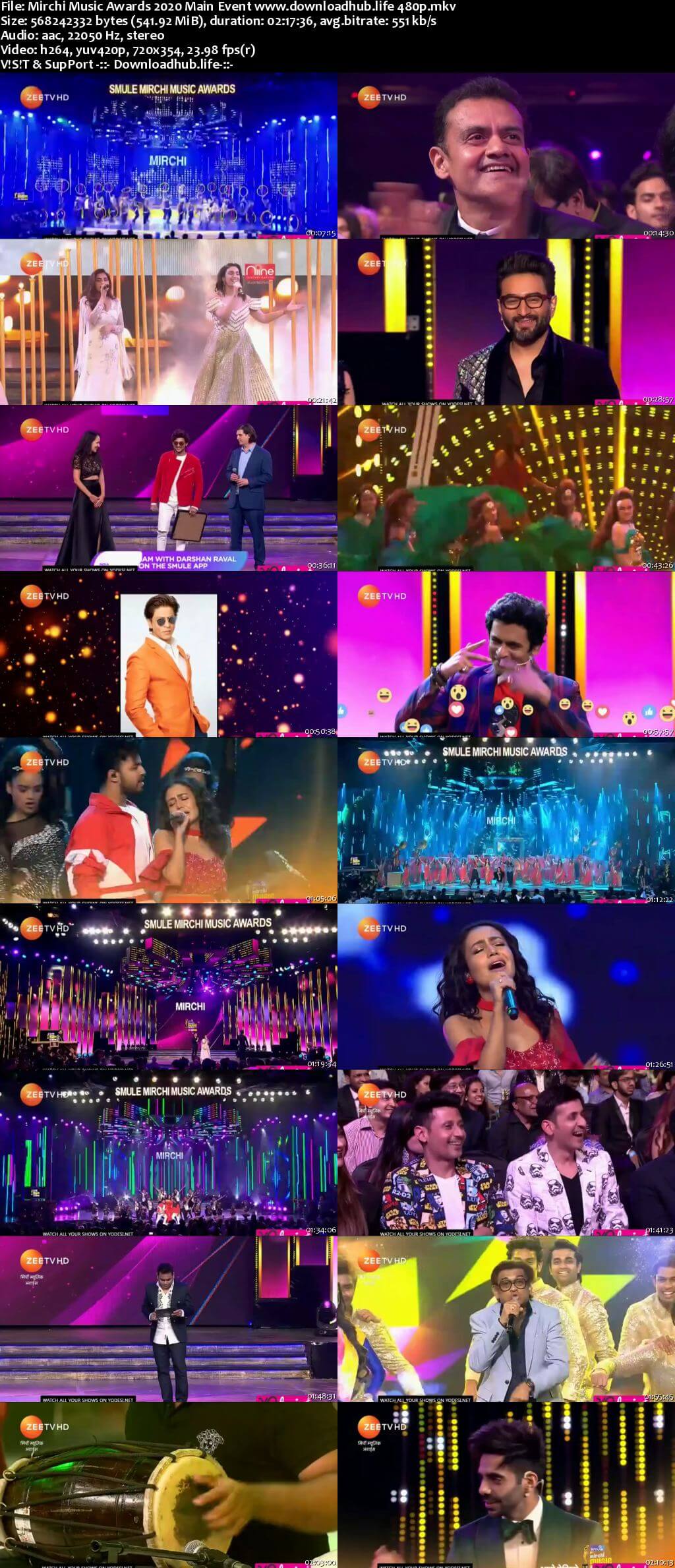 Mirchi Music Awards 23rd March 2020 500MB HDTV 480p