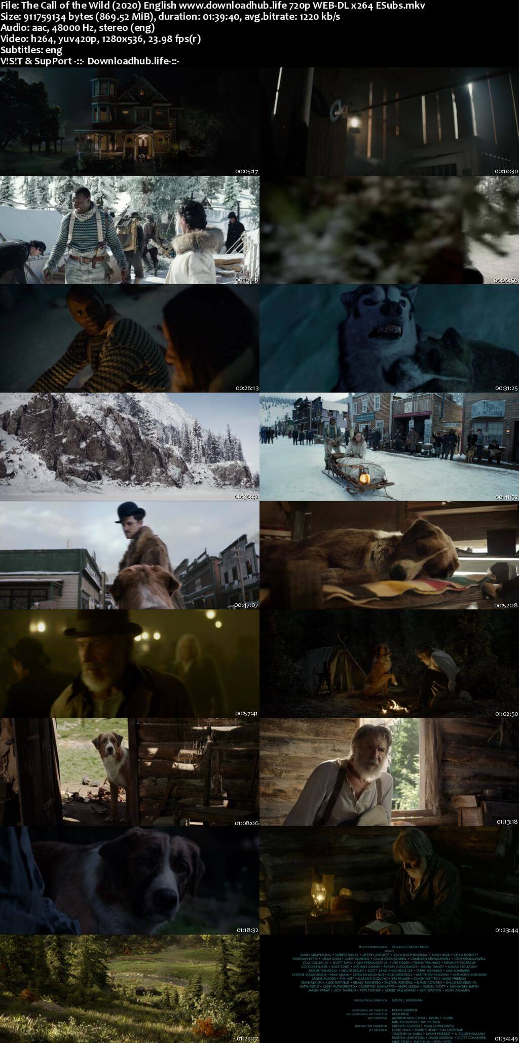 The Call of the Wild 2020 English 720p Web-DL 850MB ESubs