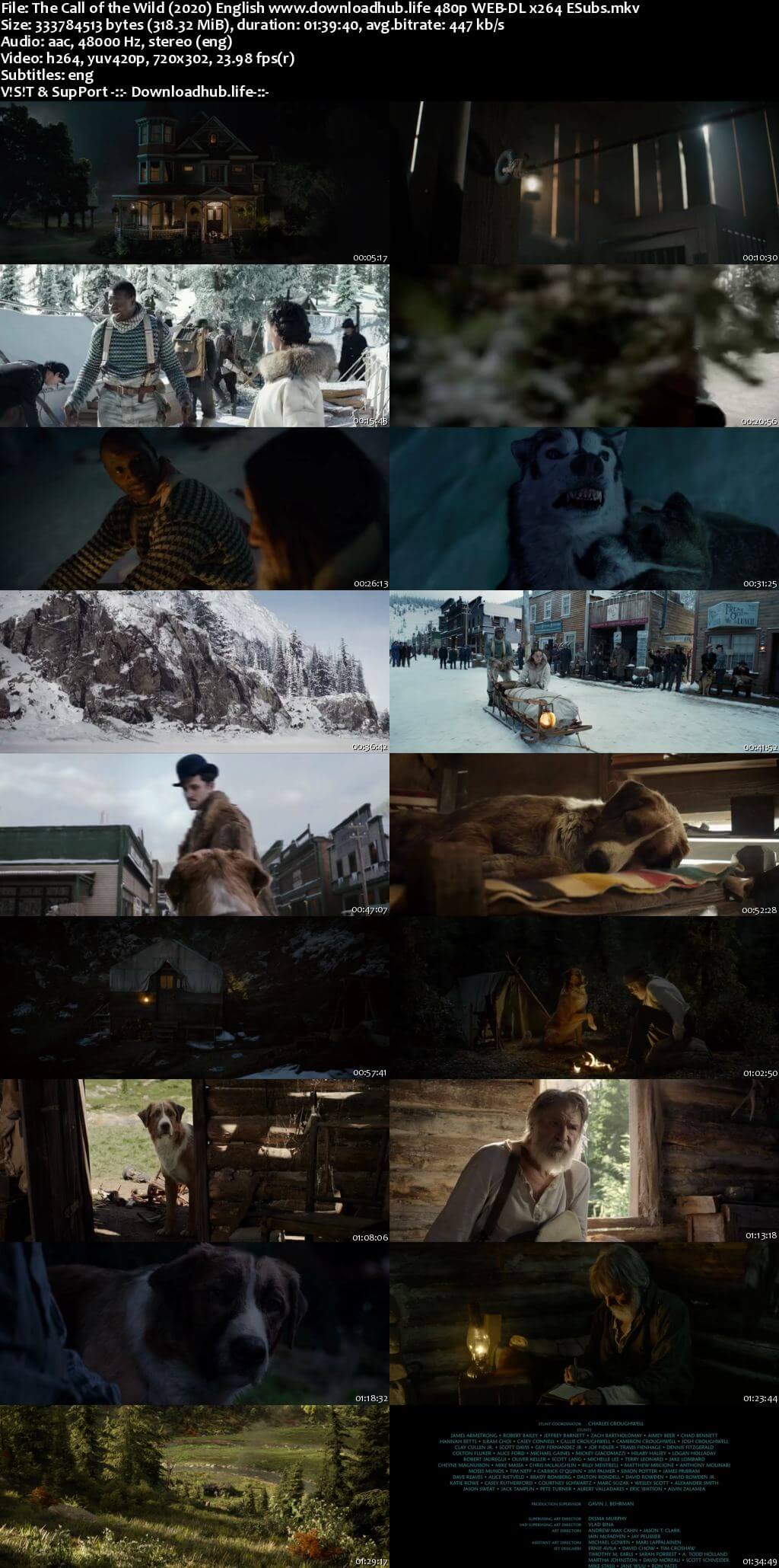 The Call of the Wild 2020 English 300MB Web-DL 480p ESubs