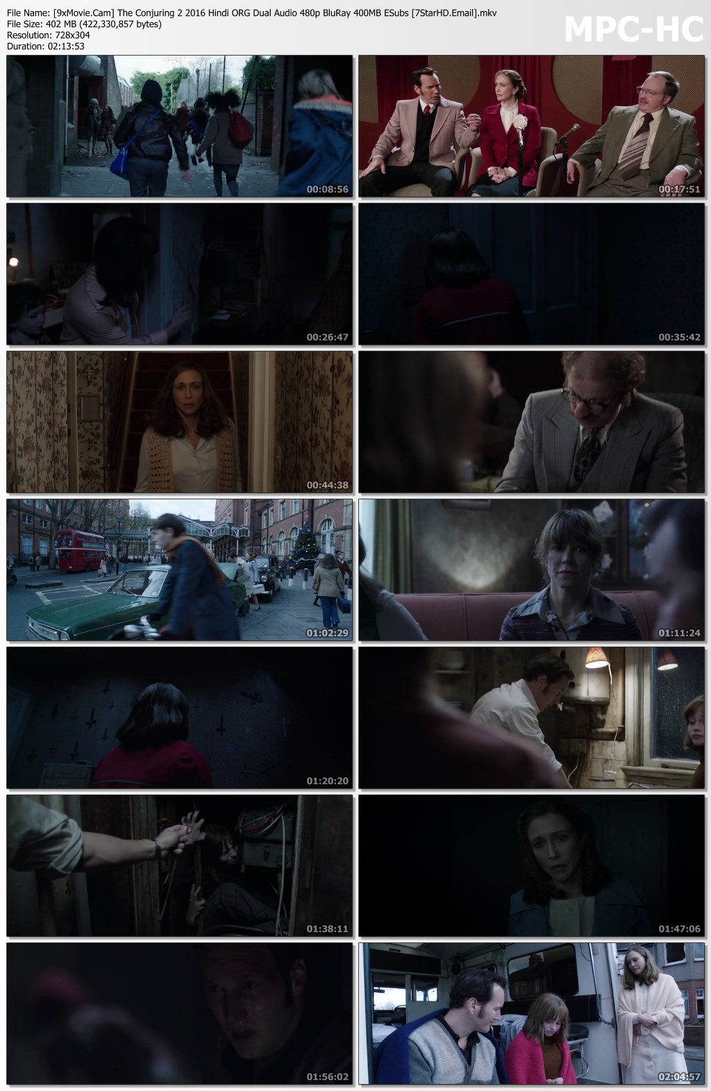 The Conjuring 2 2016 Hindi ORG Dual Audio 480p BluRay 400MB ESubs