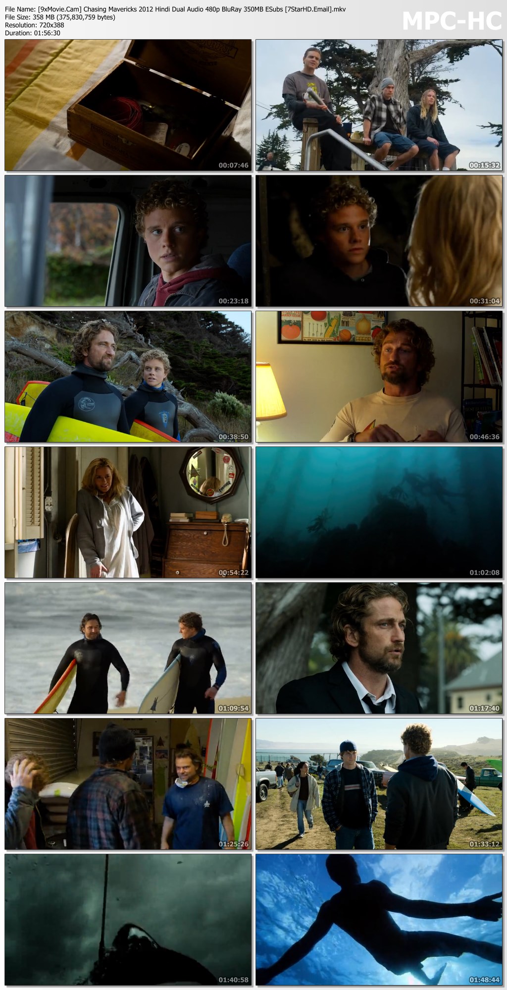 Chasing Mavericks 2012 Hindi Dual Audio 480p BluRay x264 350MB ESubs